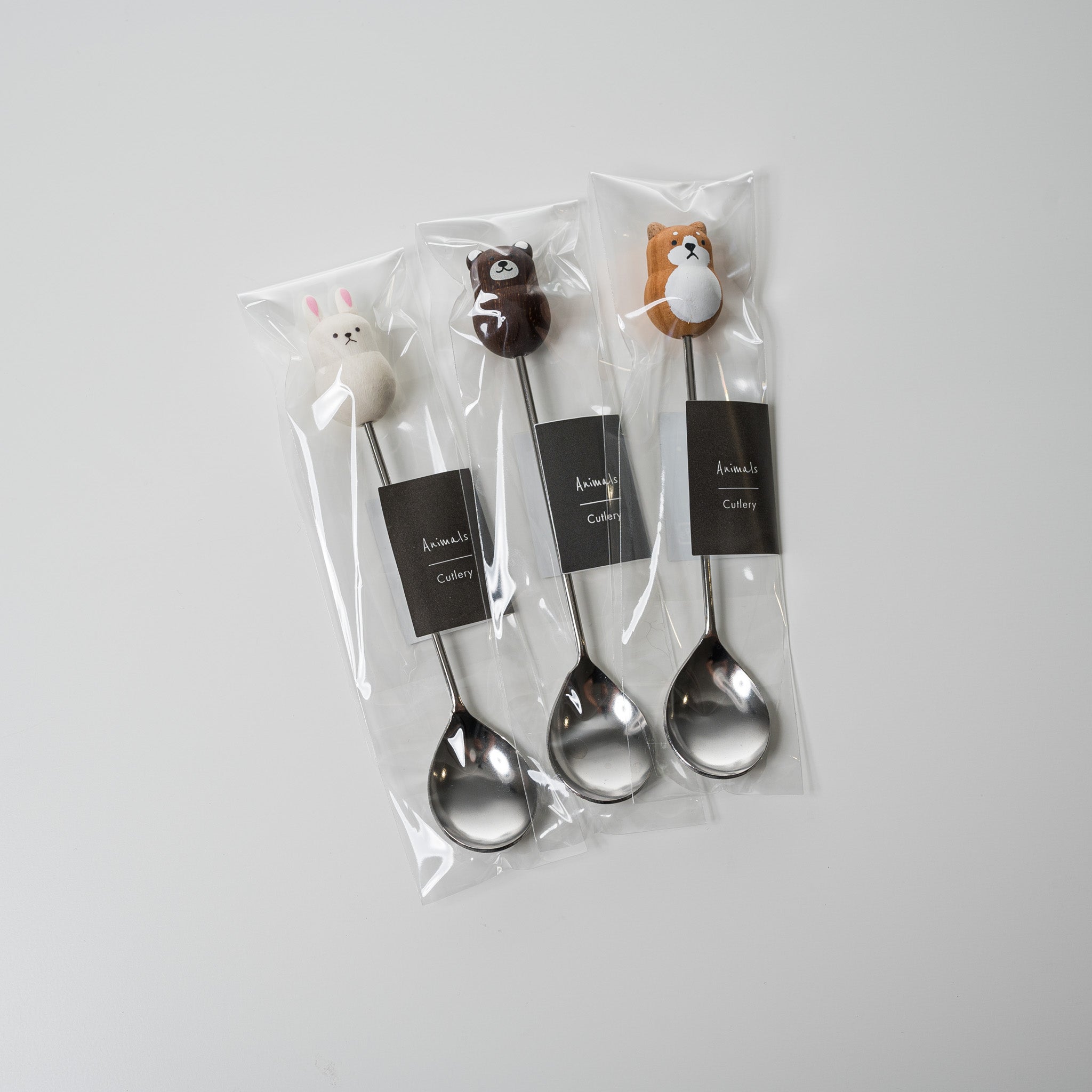 Handmade Animal-Themed Dessert Spoons - Set of 3 Adorable Designs for Kids Parties, Baby Showers & Ice Cream Treats