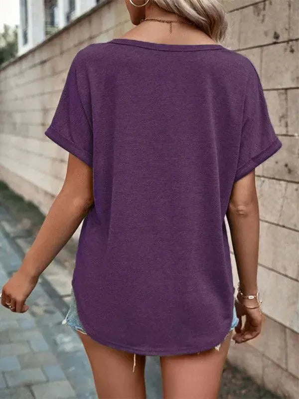 Women's Knitted Casual V-Neck Top - Soft Comfortable Pullover Sweater for Everyday Wear, Office & Outings