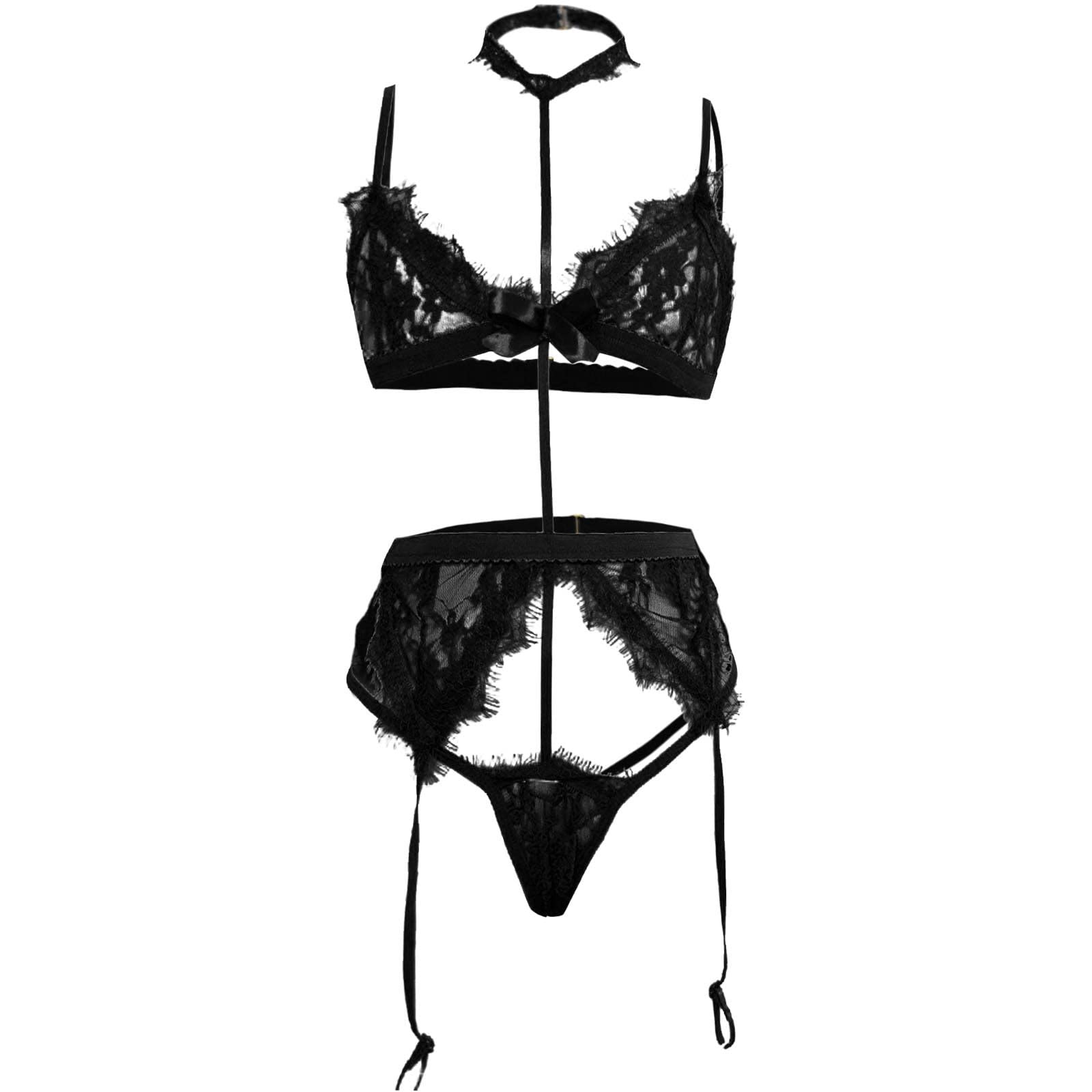 Vacger Women's Sexy Lace Lingerie Set - Comfortable Bodysuit & Sleepwear for Date Night, Boudoir, and Special Occasions