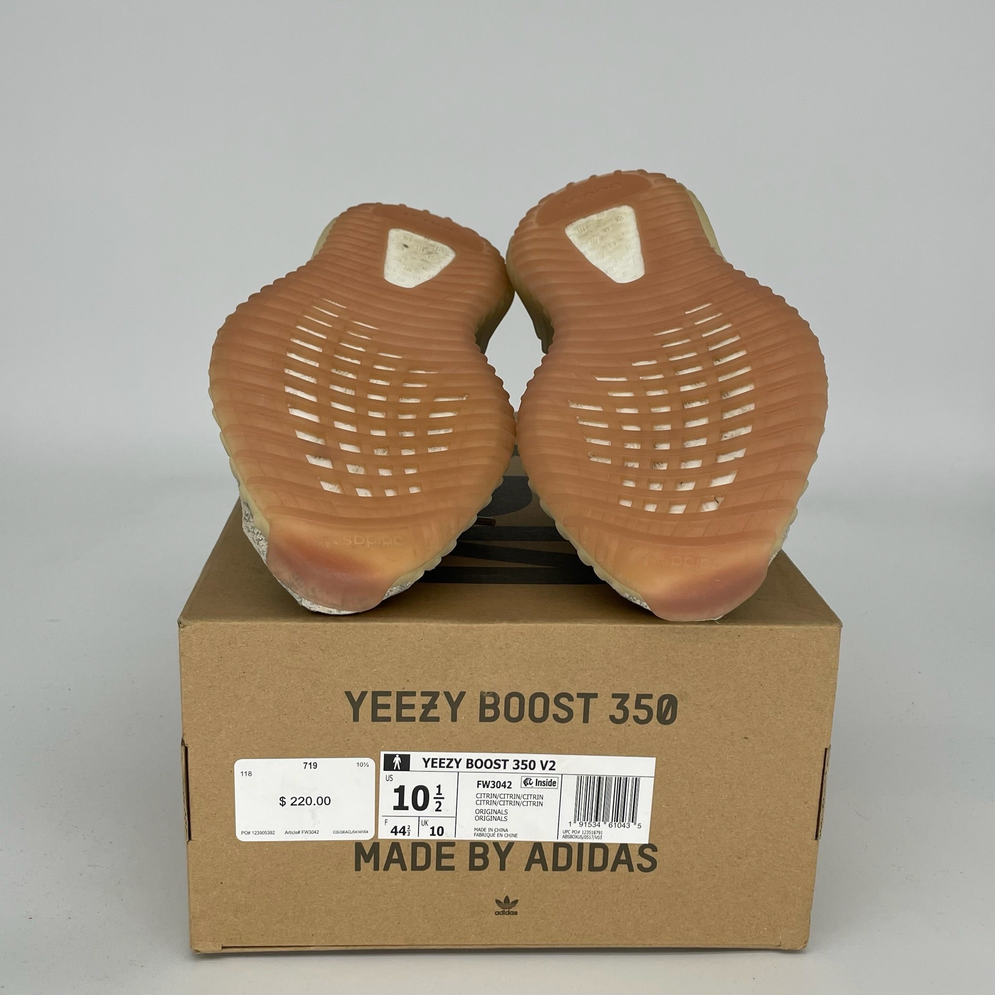 Adidas Yeezy Boost 350 V2 Citrin Non-Reflective - Men's Size 10.5 (FW3042) | Running Shoes, Gym Workouts & Casual Streetwear