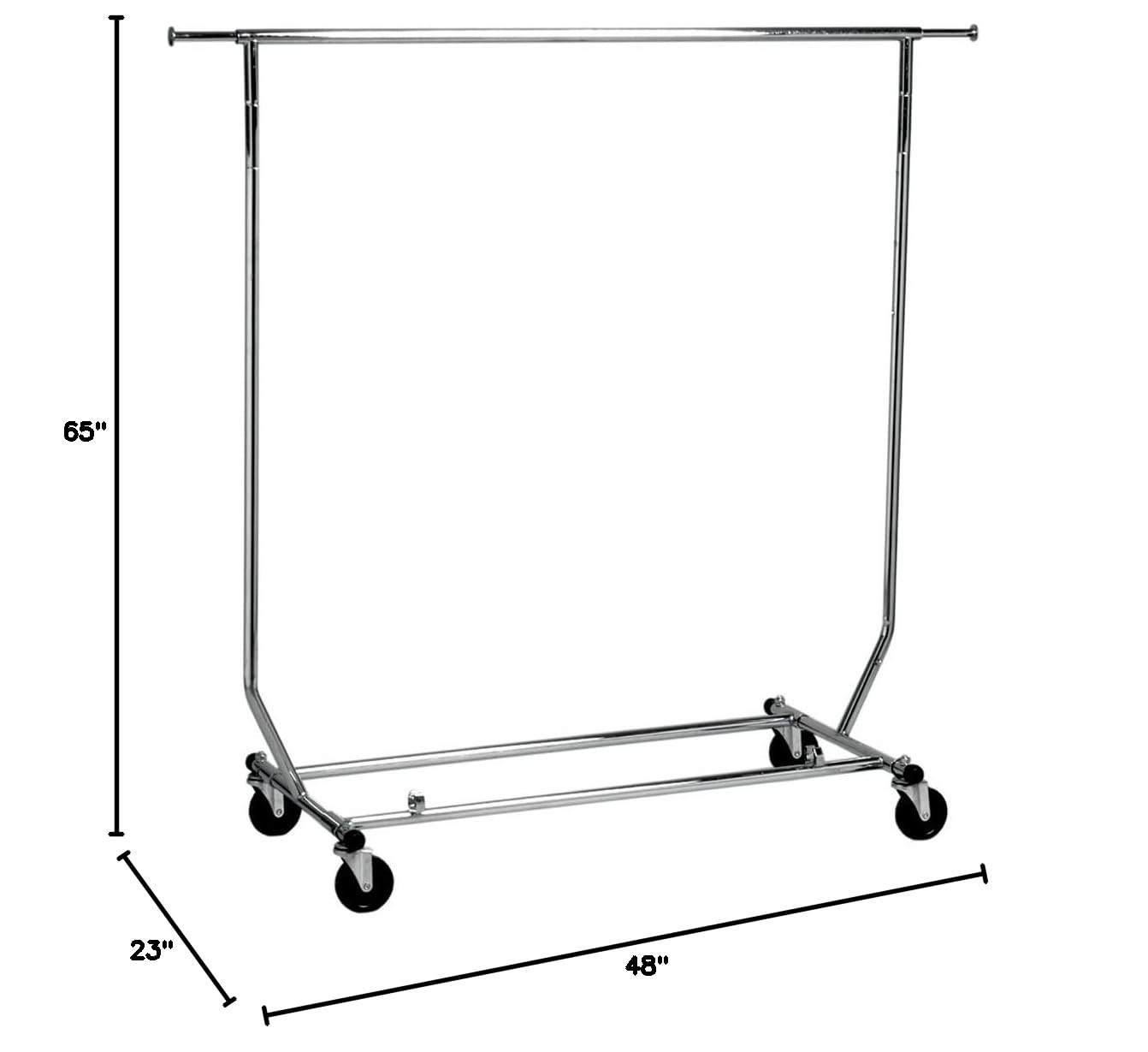 Only Hangers® Heavy Duty Collapsible Single Top Rail Rolling Rack - Space Saving Closet Organizer for Garment Storage in Retail Stores & Home Closets