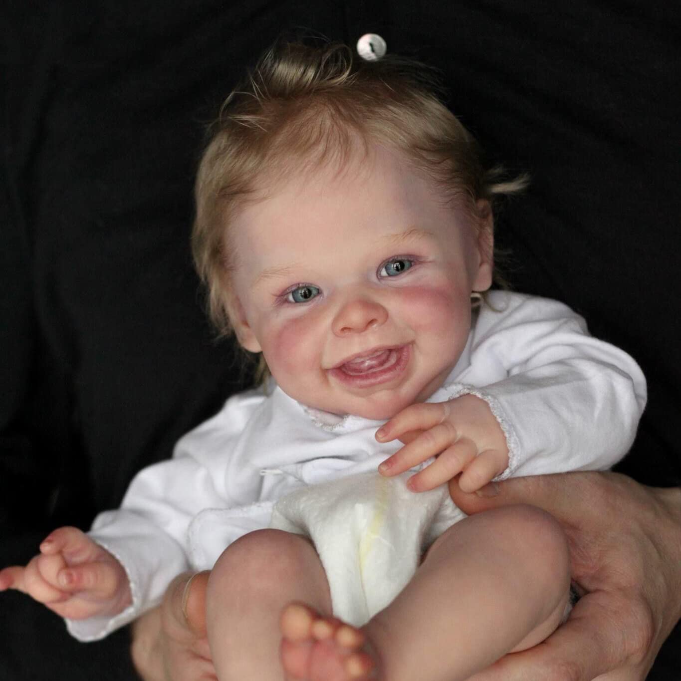 Anano 20 Inch Smiley Reborn Baby Doll Harper - Ultra Realistic Newborn Baby Doll with Lifelike Features, Soft Vinyl Body, Perfect Gift for Girls Age 3+ | Great for Role Play, Collecting, and Emotional Comfort