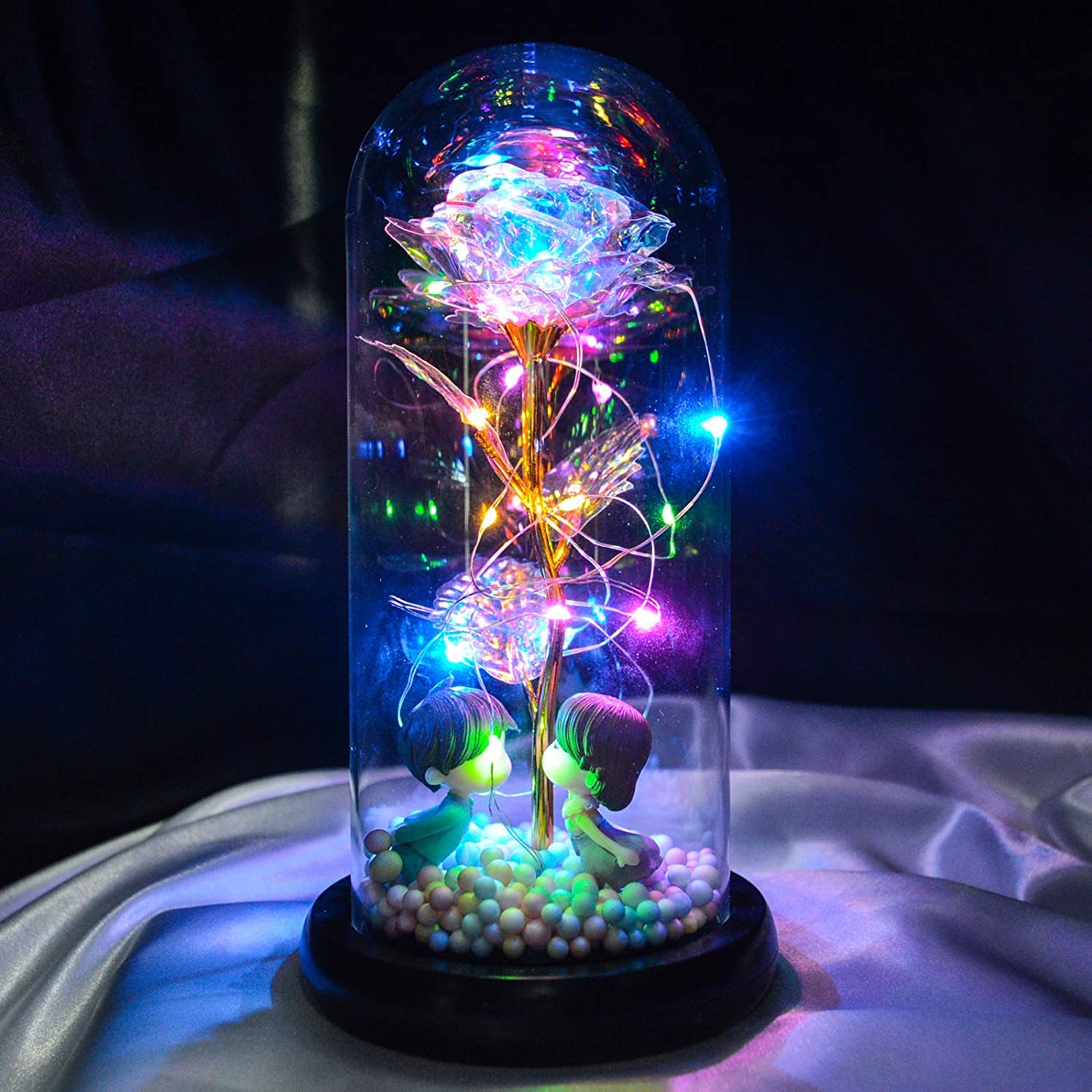 QUELIEN Romantic Beauty and The Beast Rose Gift for Girlfriend - Unique Galaxy Flower Rose Present for Birthday, Anniversary - Perfect for Valentine's Day, Wedding Proposal & Special Occasions