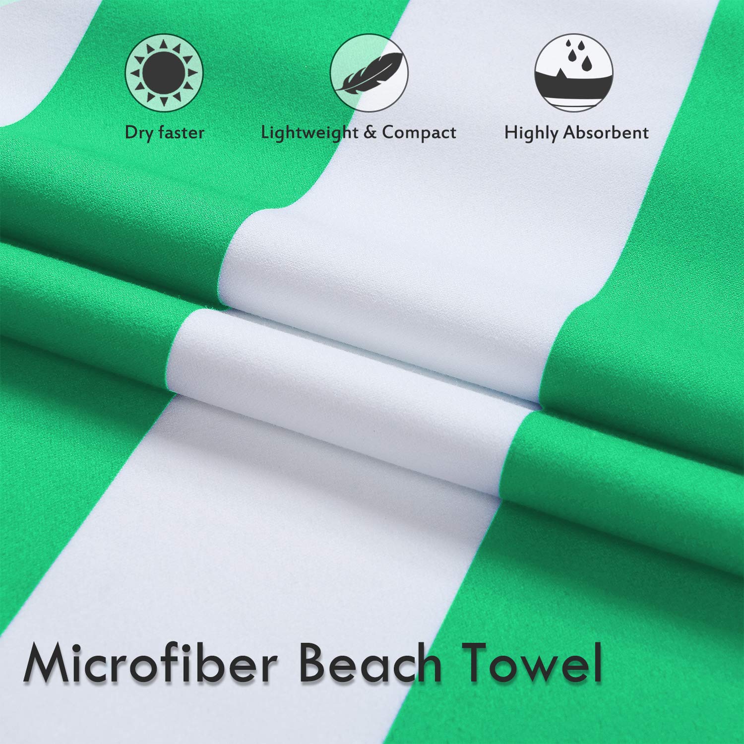 **DARCHEN Oversized Microfiber Beach Towel - Quick Dry, Sand-Free, Extra Large (70x35