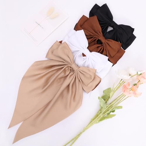 Satin Clips- Black, Brown, Khaki, White