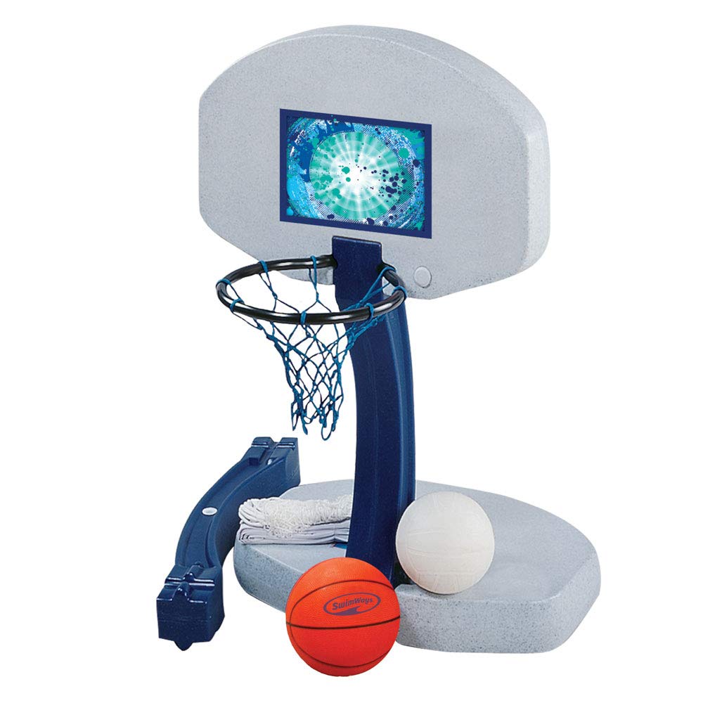 Pool Mate Swimming Pool Basketball and Volleyball Combo Set - Inflatable Water Sports Game Set for Kids & Adults - Perfect for Backyard Pool Parties, Beach Fun & Summer Outdoor Activities
