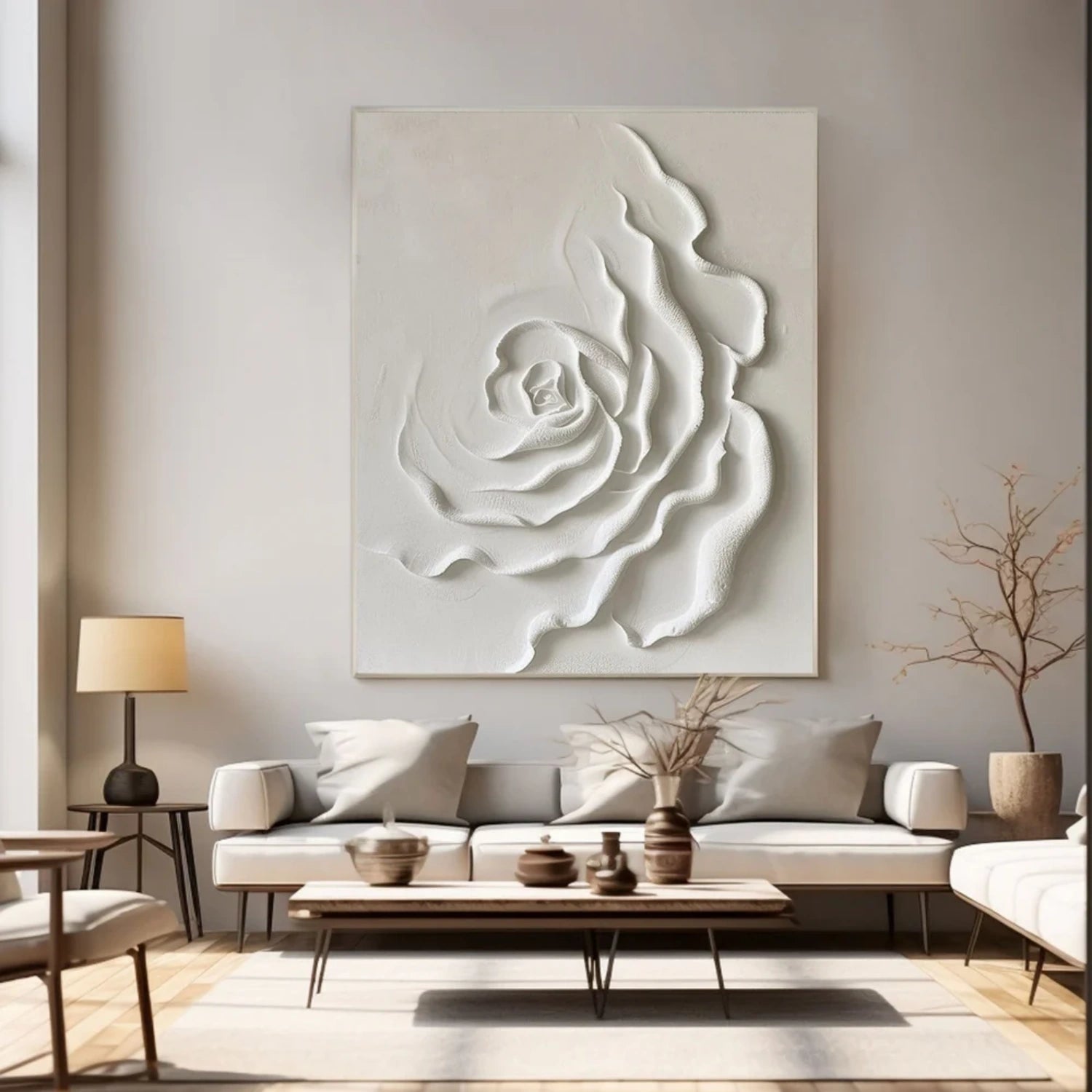 Beautiful Flower and Tree Painting #FT203 - Handmade Canvas Art for Home Decor, Living Room, Bedroom & Office Wall