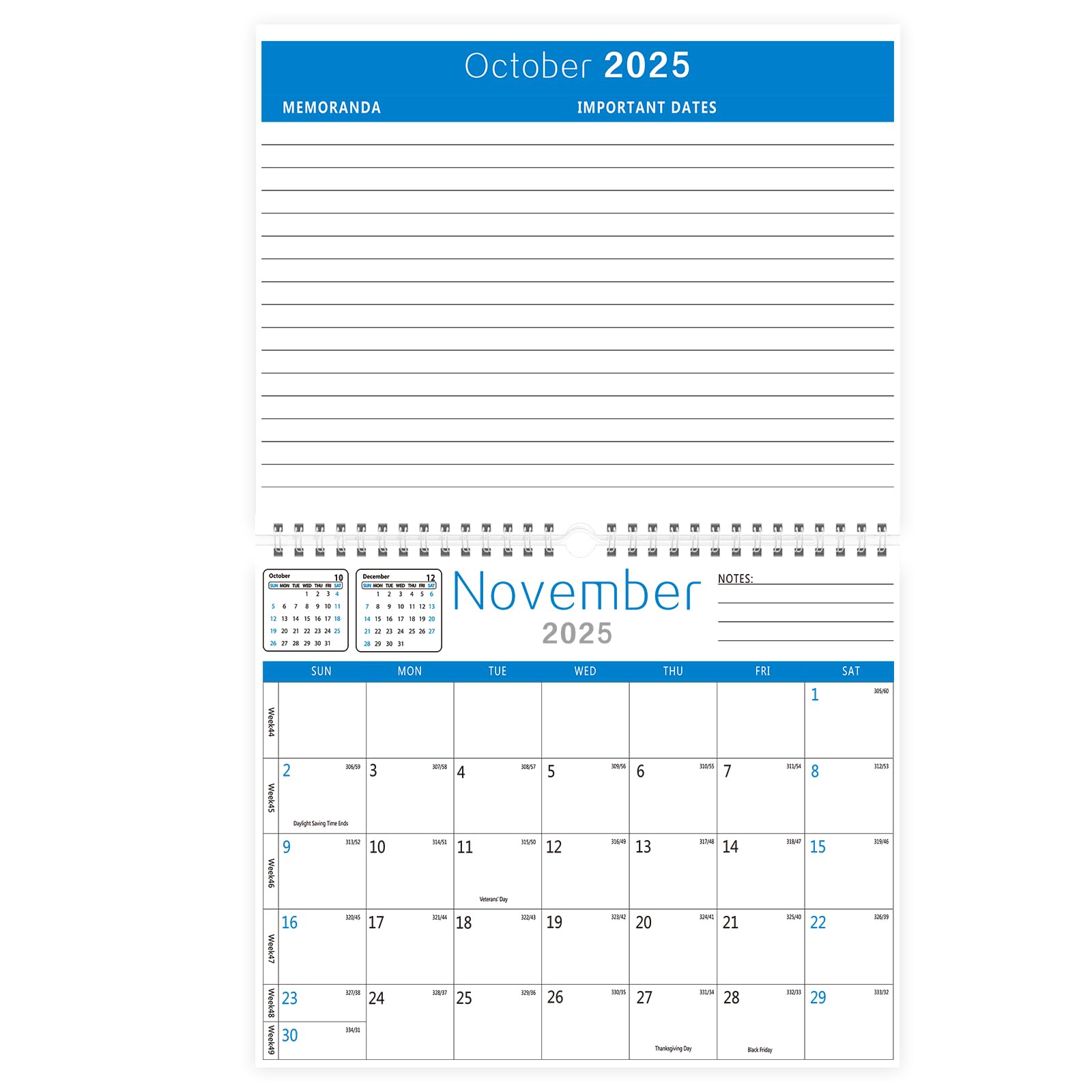BHR 2025-2026 Wall Calendar | 18-Month Monthly Planner (Jan 2025-Jun 2026) | 14.7