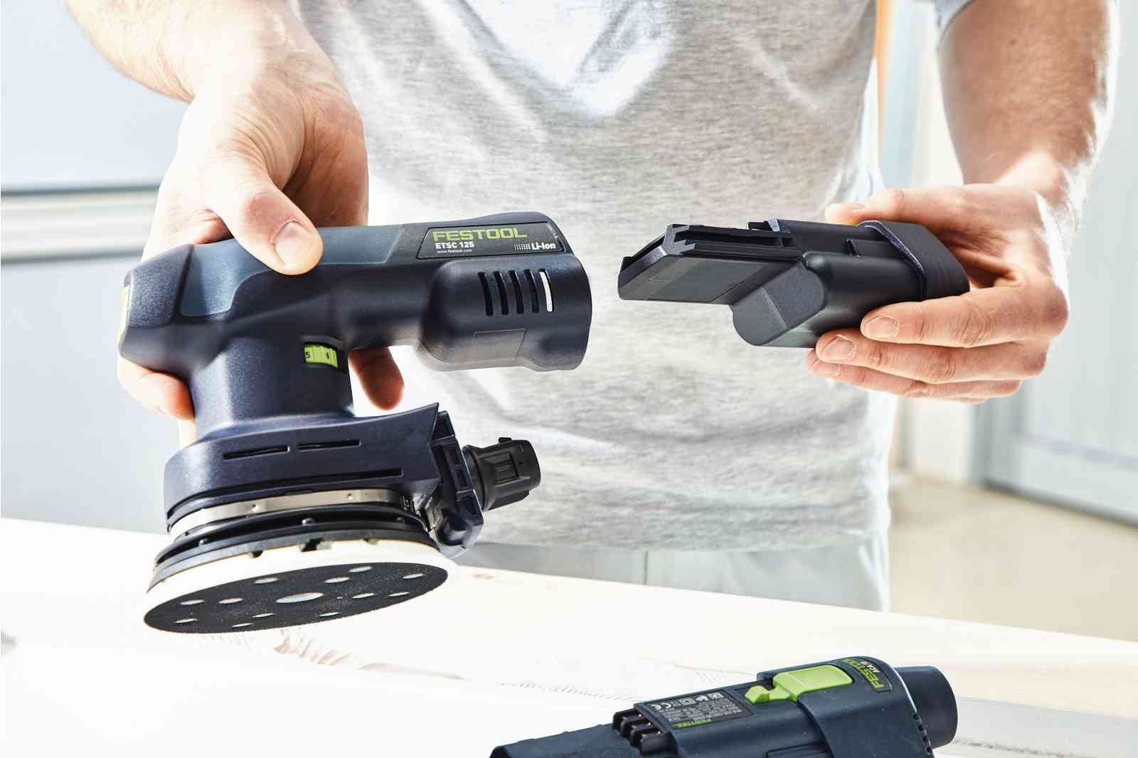 Festool 576822 5-Inch Cordless Random Orbit Sander ETSC 125-Basic - Professional Woodworking Tool for Sanding & Finishing | Perfect for DIY Projects, Furniture Refinishing & Smoothing Wood Surfaces