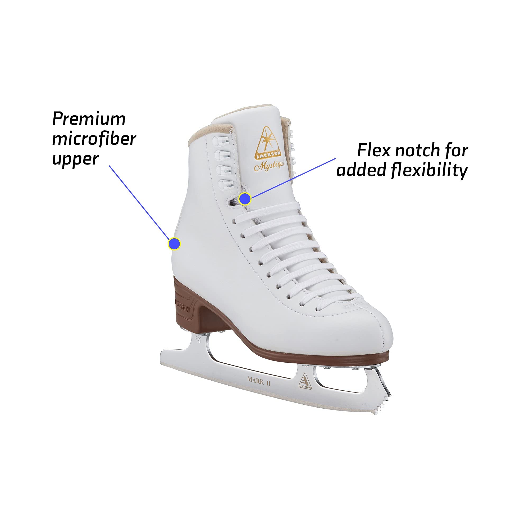 Jackson Ultima Mystique Figure Skates with Mark II Blade - Women's & Girls' Ice Skates for Performance & Style - Perfect for Competitions, Practice & Recreational Skating