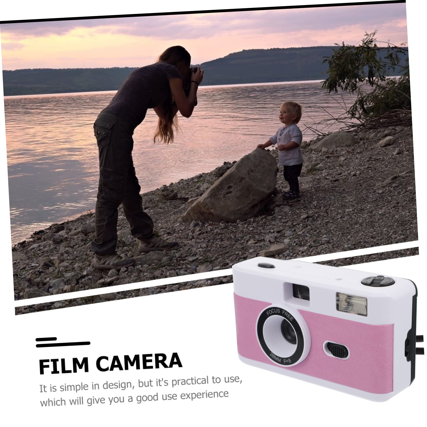 Veemoon Retro Film Camera - Reusable Vintage Travel Camera with Flash for Photography & Outdoor Adventures