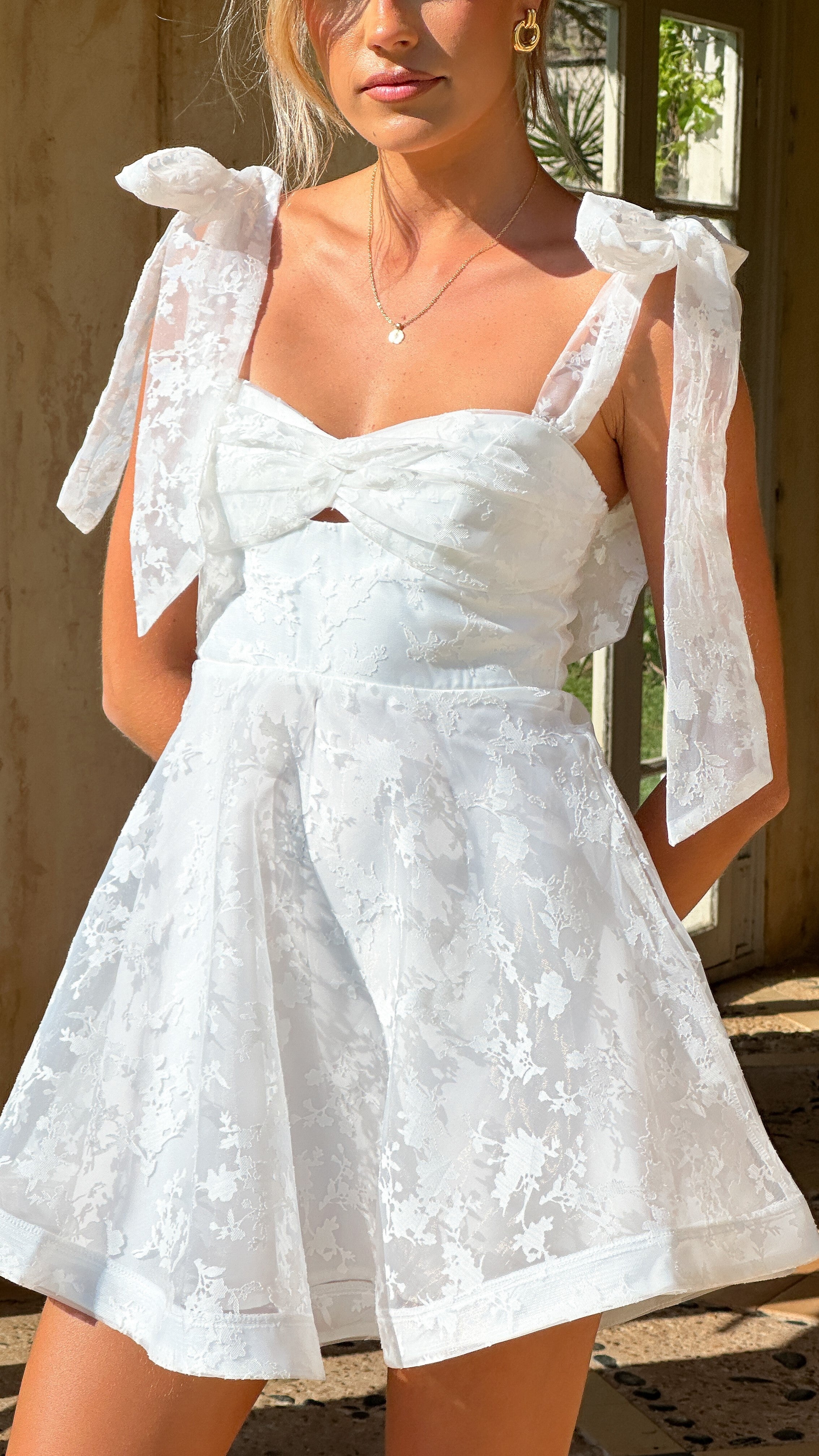 Karis Mini Dress - White | Elegant & Comfortable Summer Dress for Women | Perfect for Beach, Party & Casual Wear