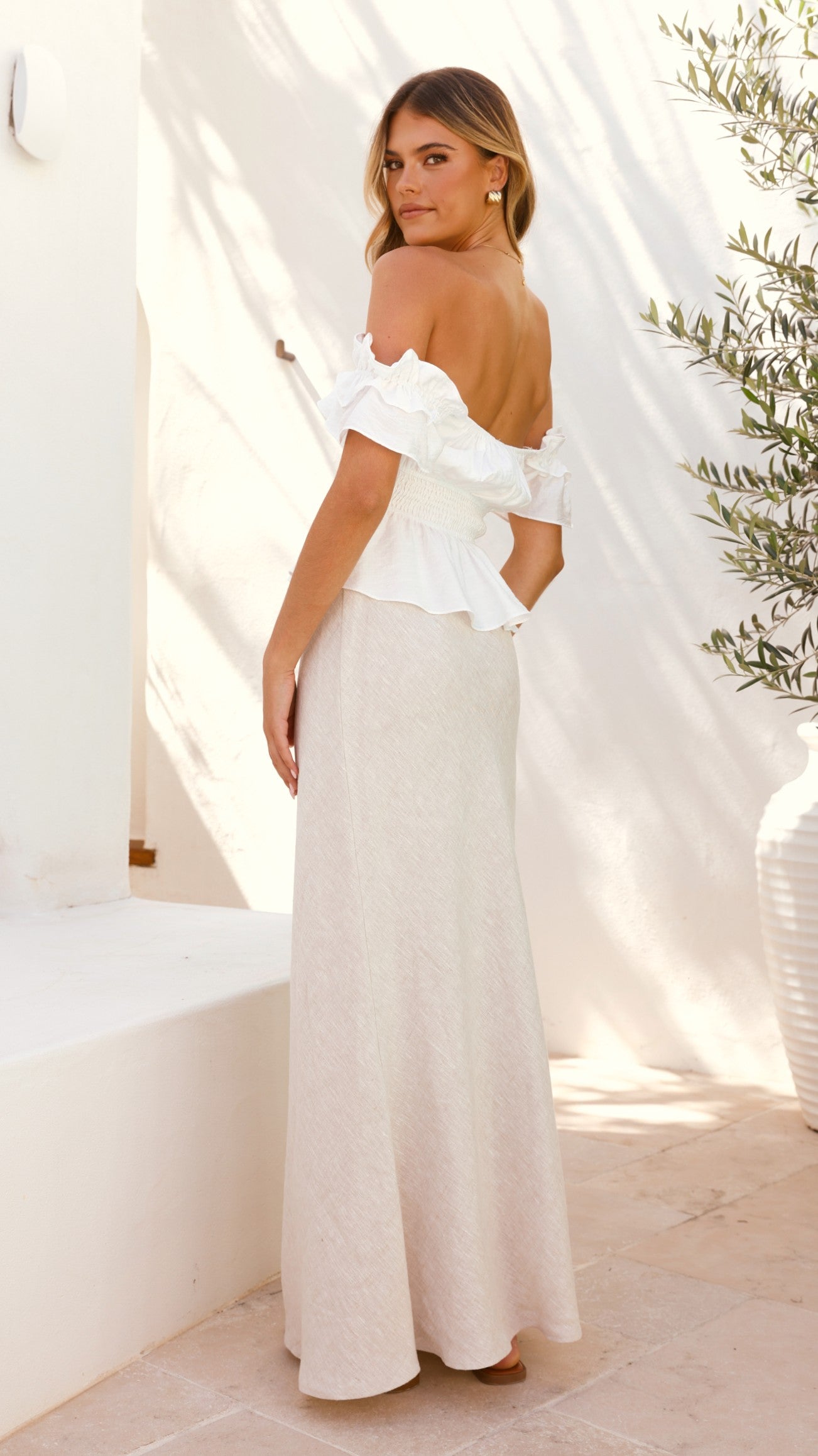 Fifi Top Women's White Blouse - Perfect for Casual Outings, Office Wear & Date Nights
