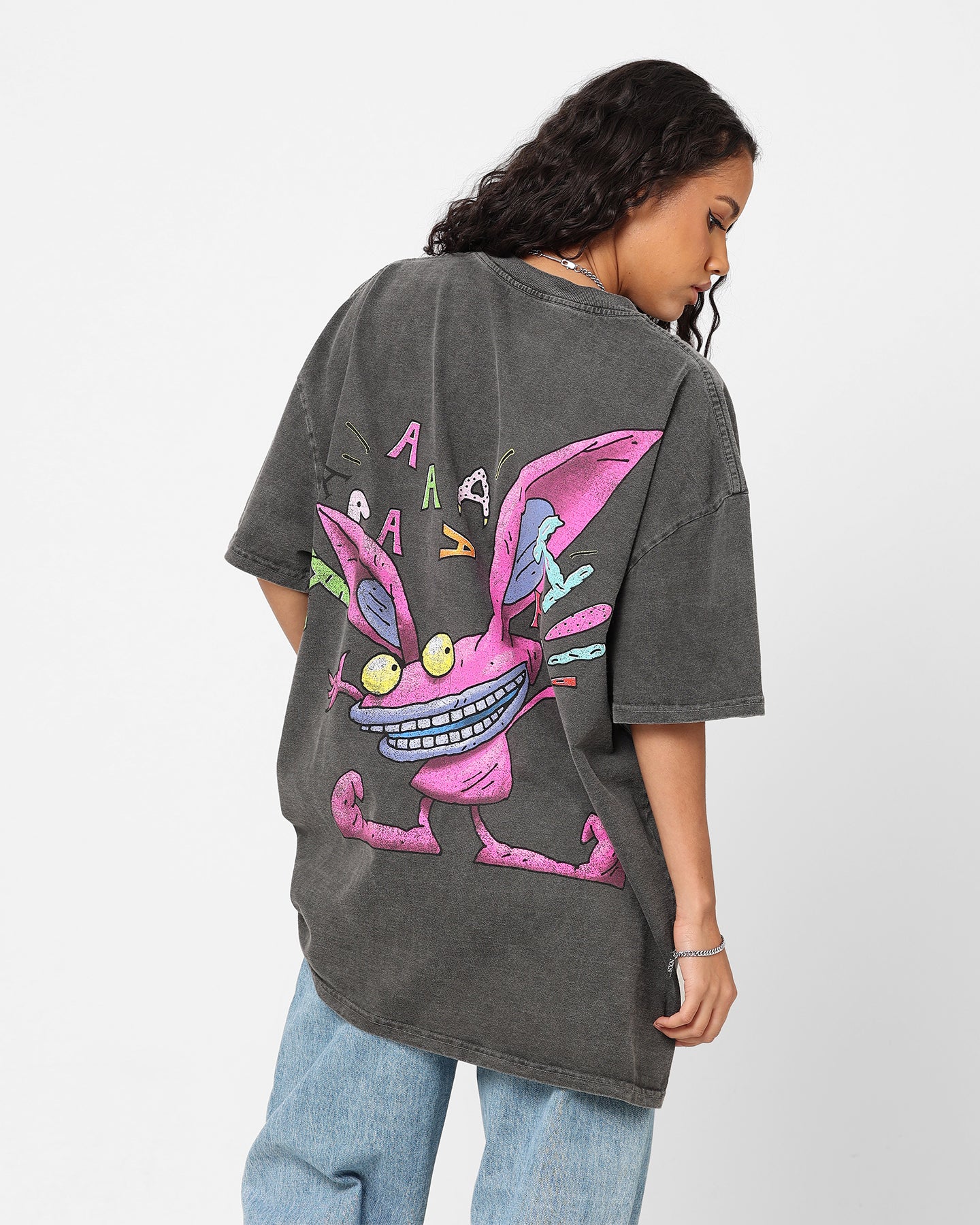 American Thrift x Aaahh!!! Real Monsters Vintage Heavyweight T-Shirt - Black Wash | 90s Cartoon Tee for Men & Women | Casual Wear, Cosplay & Retro Fashion