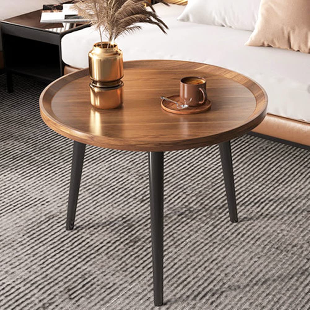 Rustic Walnut Wood Oval Coffee Table - Modern Nesting Sofa & End Table for Living Room, Home Office, Coffee Shop - Perfect for Small Spaces, Accent Decor & Entertaining (20 Inch)