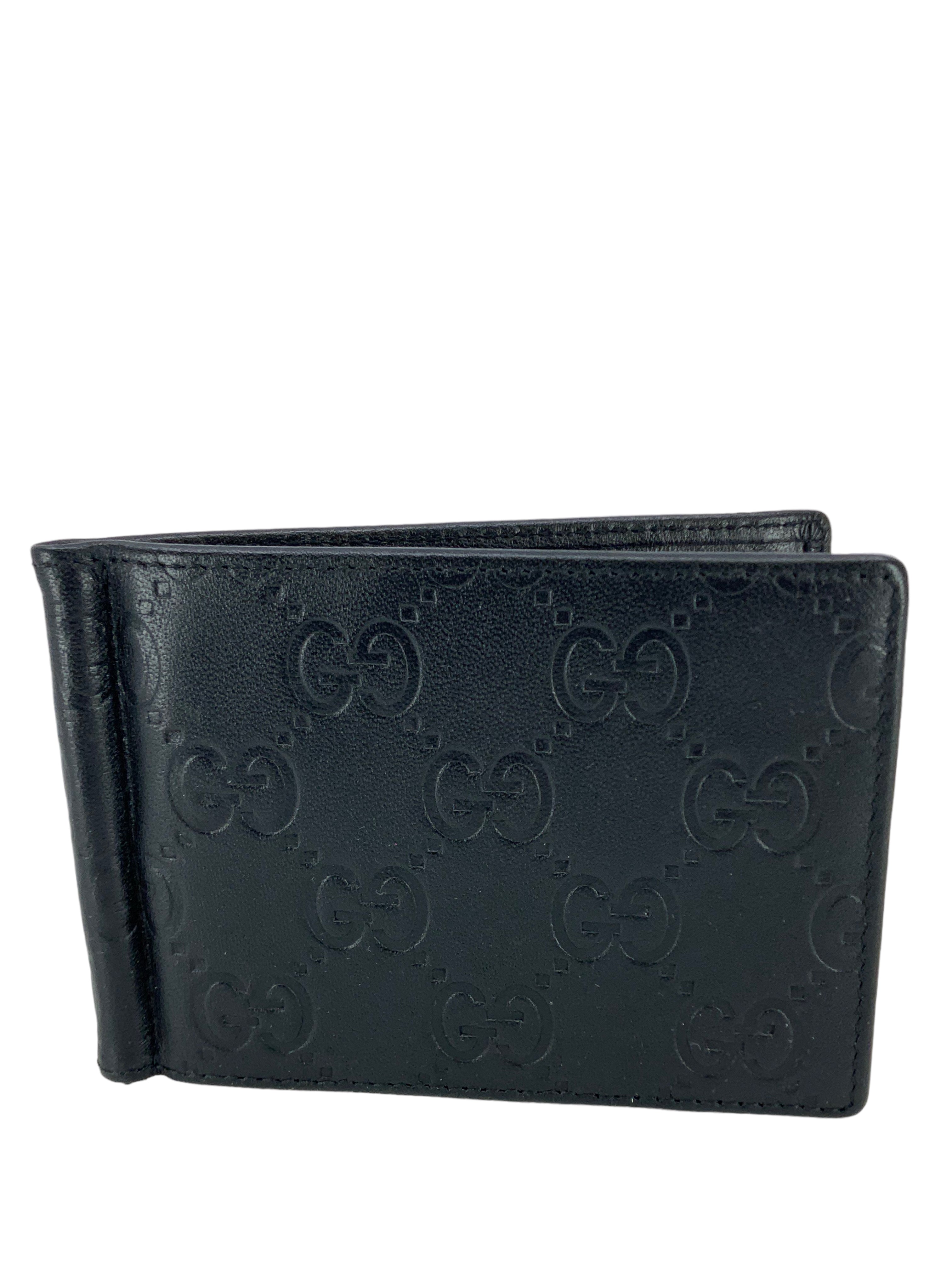 GUCCI GG Monogram Leather Bi-Fold Wallet for Men - Luxury Designer Money Clip Wallet for Everyday Use & Travel