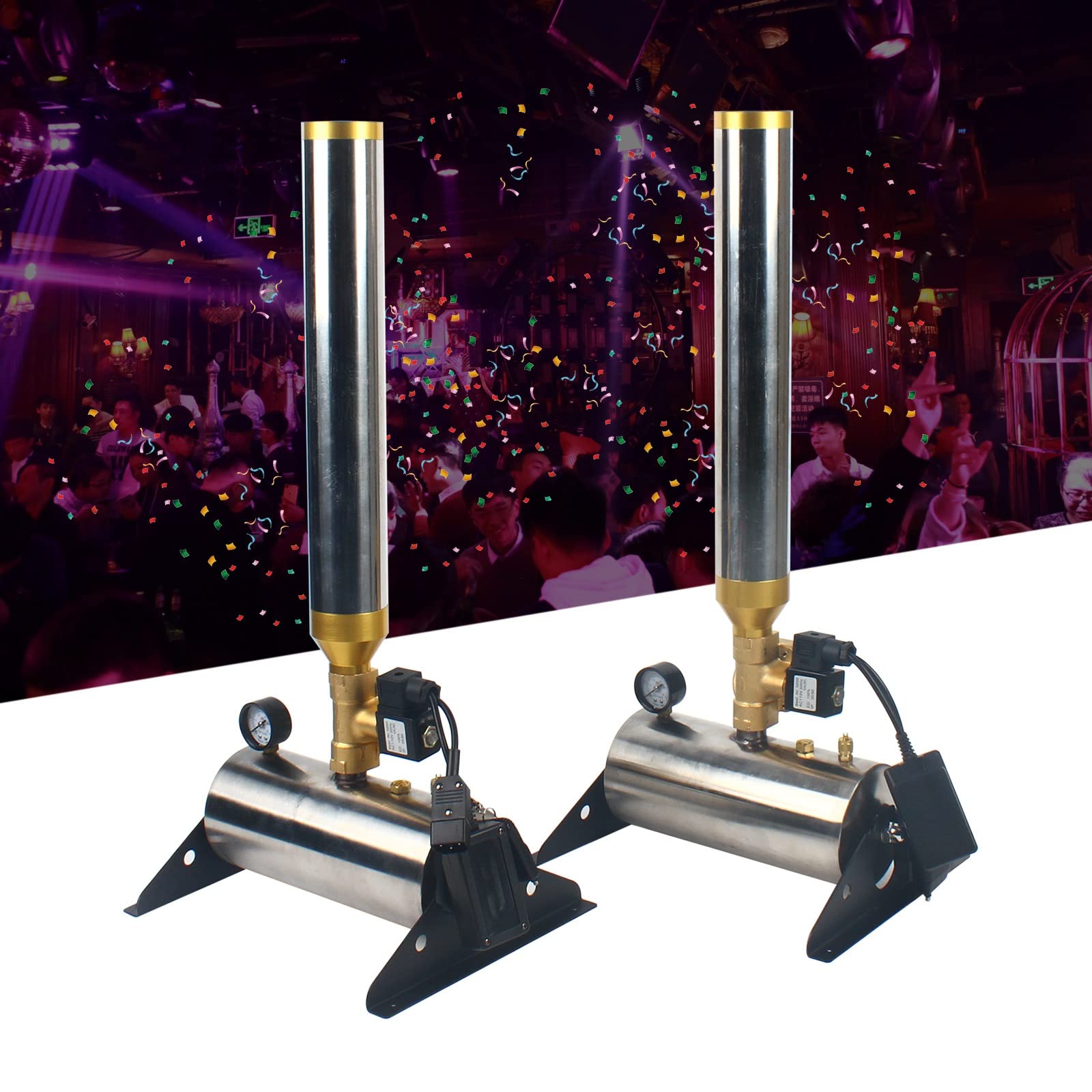 2 PCS Professional Confetti Cannon Launcher Machine with Remote - 110V 150W Powerful Confetti Blaster for Weddings, Concerts, Parties & Special Events | Stage Decorations, Grand Openings & Celebrations