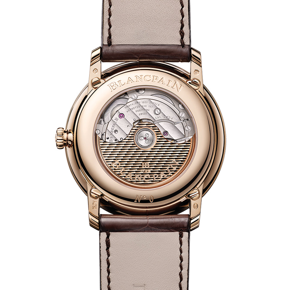 Villeret Perpetual Calendar 40.3mm Red Gold Watch with Green Leather Strap - Luxury Timepiece for Formal Events & Business Occasions