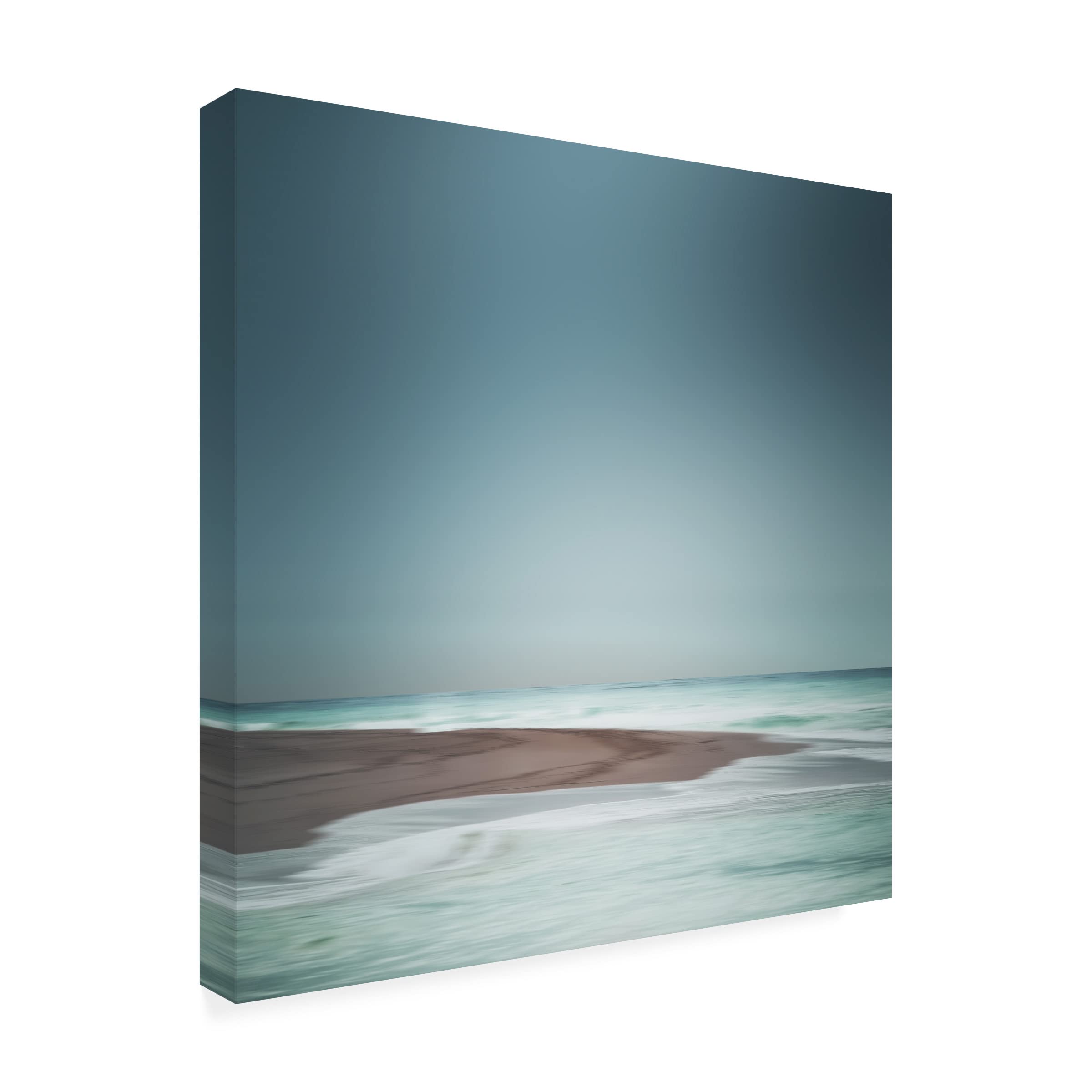 Trademark Fine Art 'Coast' Canvas Wall Art by Renate Wasinger - Seascape Painting for Beach House Decor, Living Room & Office Wall Decor