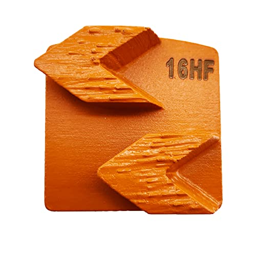 9-Piece Pro REDICLOCK Diamond Grinding Shoes Set - Soft Bond for Hard Floors (Multiple Grit Options) - Compatible with Husqvarna Floor Grinding Machines (16 Grit - 2 Arrow Segment S Bond) - Orange RL2 - Perfect for Concrete Polishing, Floor Restoration & Surface Preparation