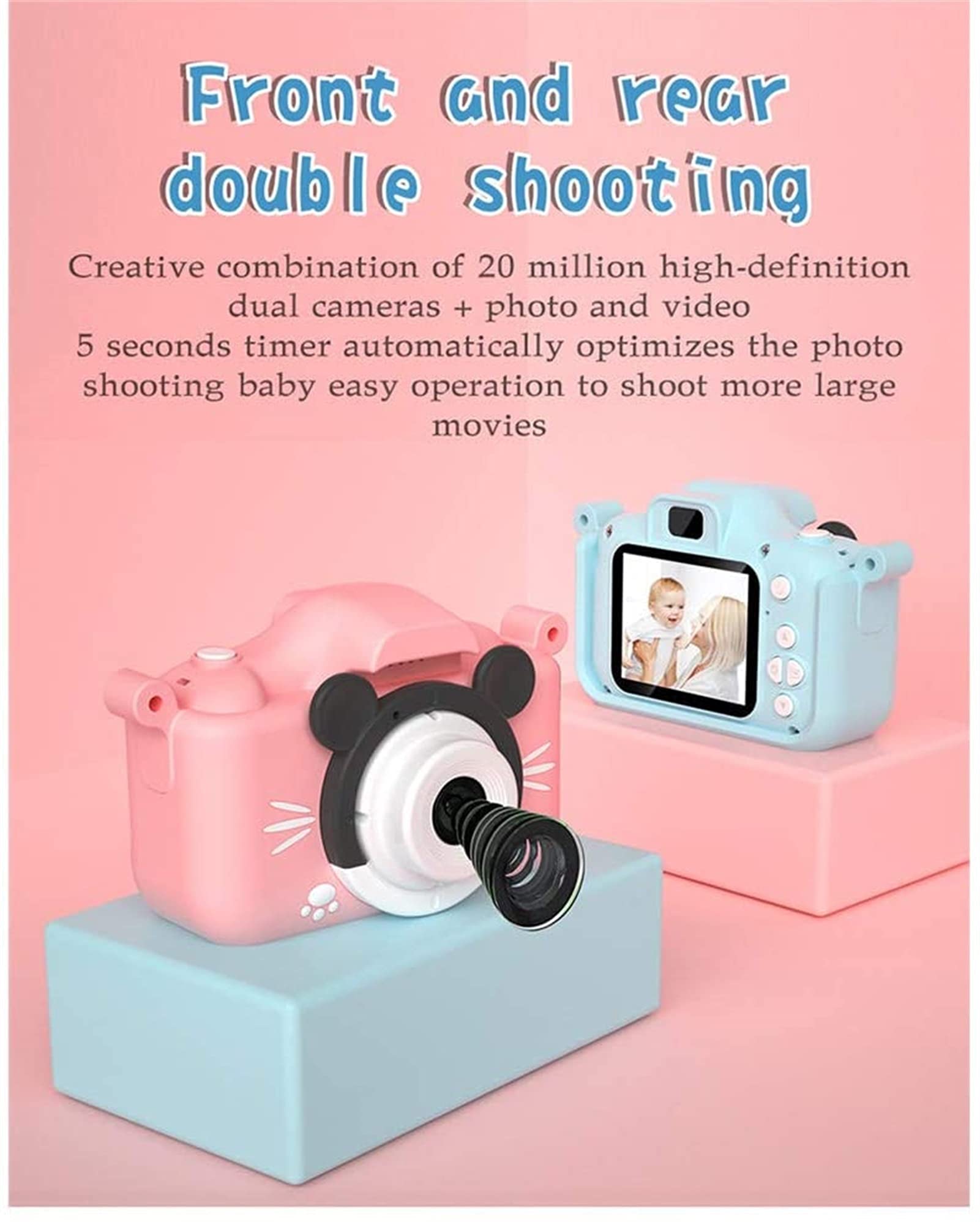 **Pink Kids Digital Camera Toy - Shockproof Video Camera for Girls Ages 3-8, Birthday & Holiday Gift - Perfect for Travel, Parties & Outdoor Adventures**