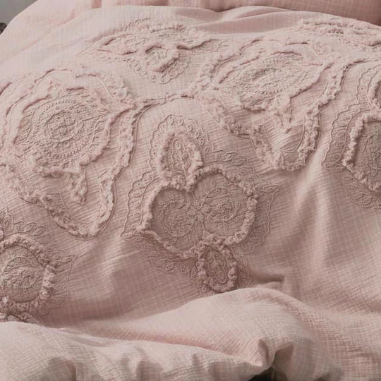 Linen House Alli Mauve Quilt Cover Set - Soft Luxury Bedding for Master Bedroom & Guest Room - Elegant Home Decor for Cozy Nights & Stylish Bedroom Makeovers