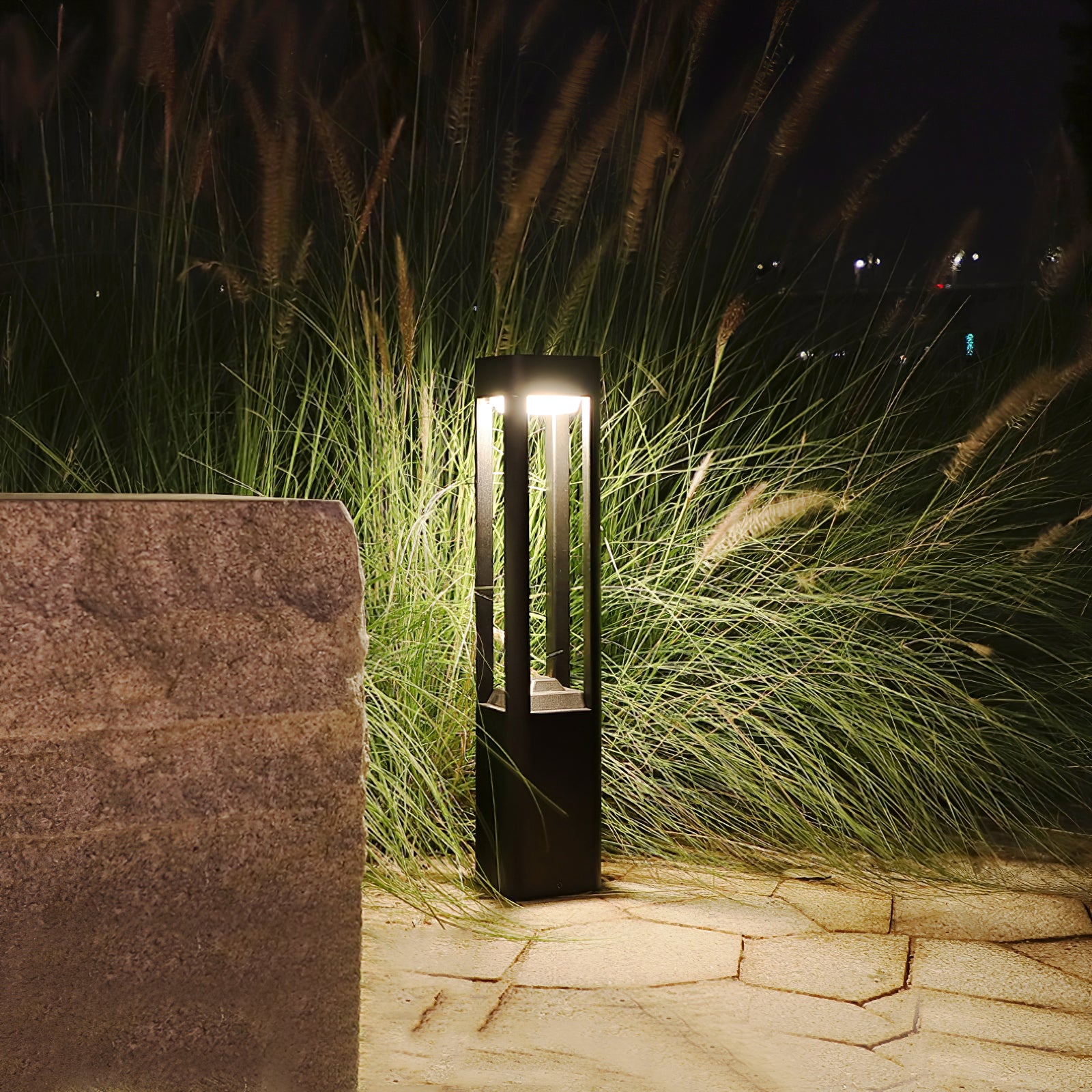 Outdoor Rectangular Column Garden Light - Waterproof LED Landscape Lighting for Patio, Yard, and Pathway Decor