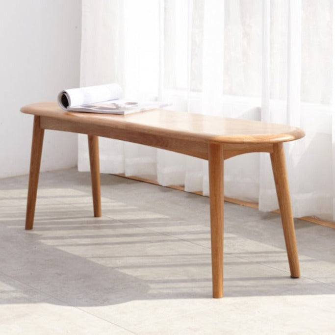 Solid Wood Bench - Oak, Black Walnut, Ash, Cherry - Handcrafted Rustic Stool for Entryway, Kitchen, or Garden Seating