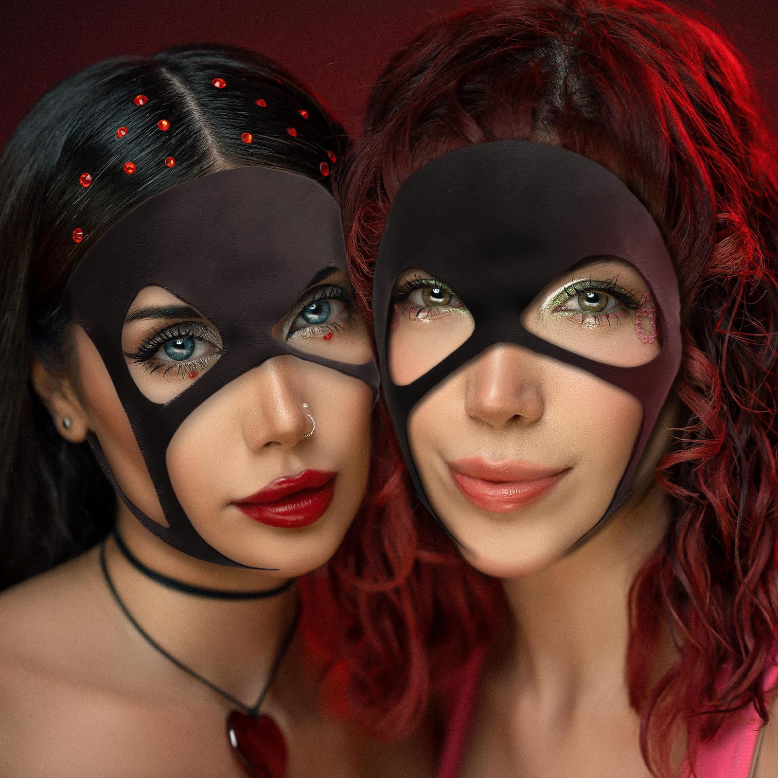 Black Latex Bat Eye Mask - Sexy Blindfold for Women & Girls, BDSM Costume Accessory, Nightclub Party Dress Up, Halloween & Cosplay