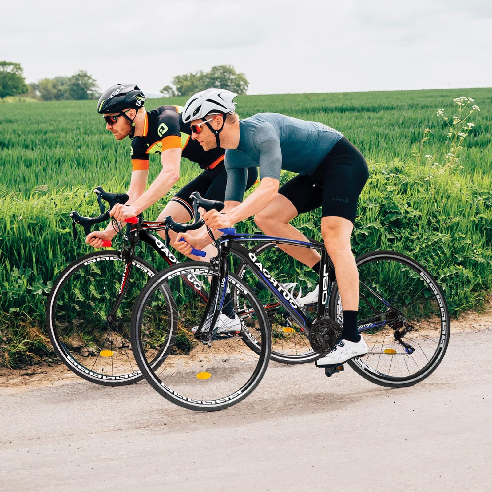 700C 14/21-Speed Road Bike with Dual Disc Brakes & Alloy Fork - Lightweight Aluminum Frame, Shock Absorption for Commuting & Racing - Perfect for Men & Women Urban Riders & Fitness Enthusiasts