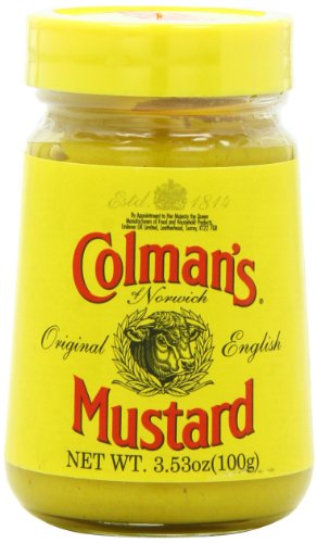 Colman's Original English Mustard - 6 Pack (3.53 Oz Each) | Premium Prepared Mustard for Sandwiches, Hot Dogs & Cooking | Gluten-Free Condiment for BBQ, Burgers & Recipes