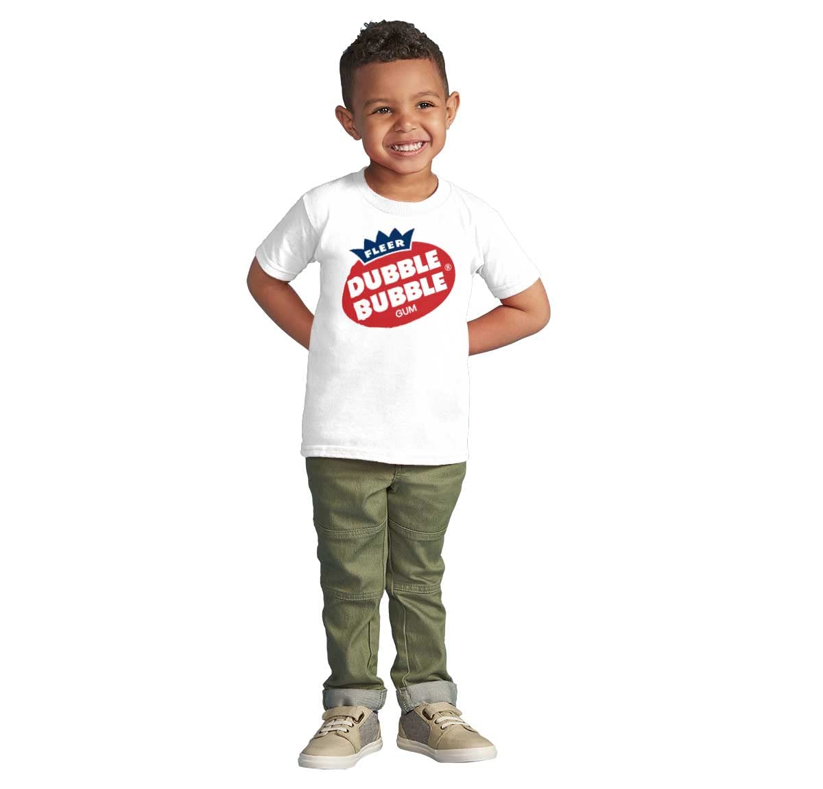Vintage Retro Dubble Bubble Gum Logo Toddler T-Shirt for Boys & Girls - Fun Bubble Gum Themed Tee for Kids Playdates, Birthday Parties & Casual Wear
