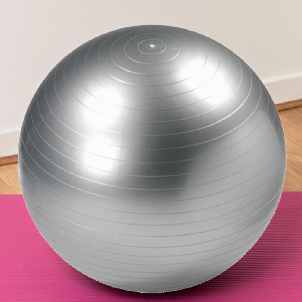 Premium Anti-Burst Exercise Ball with Pump - 55cm/65cm/75cm Yoga Stability Ball for Home Gym, Pilates, Core Workouts & Physical Therapy - Heavy Duty Fitness Ball for Balance Training & Posture Correction