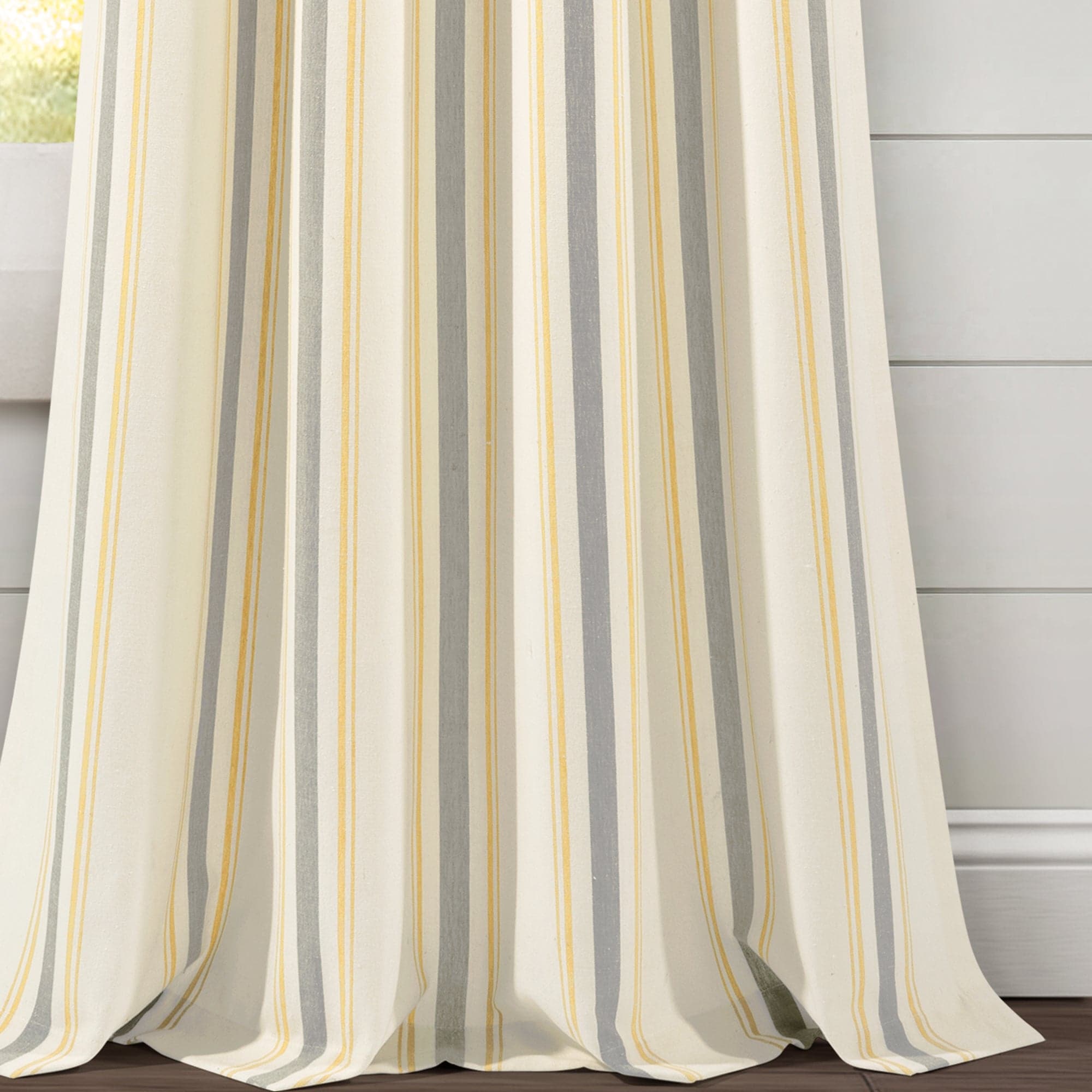 Farmhouse Stripe Yarn-Dyed Recycled Cotton Blend Window Curtain Panel Set - Blackout Thermal Insulated Drapes for Living Room, Bedroom & Nursery (2 Panels, 52x84 Inch) - Perfect for Rustic, Modern & Farmhouse Home Decor