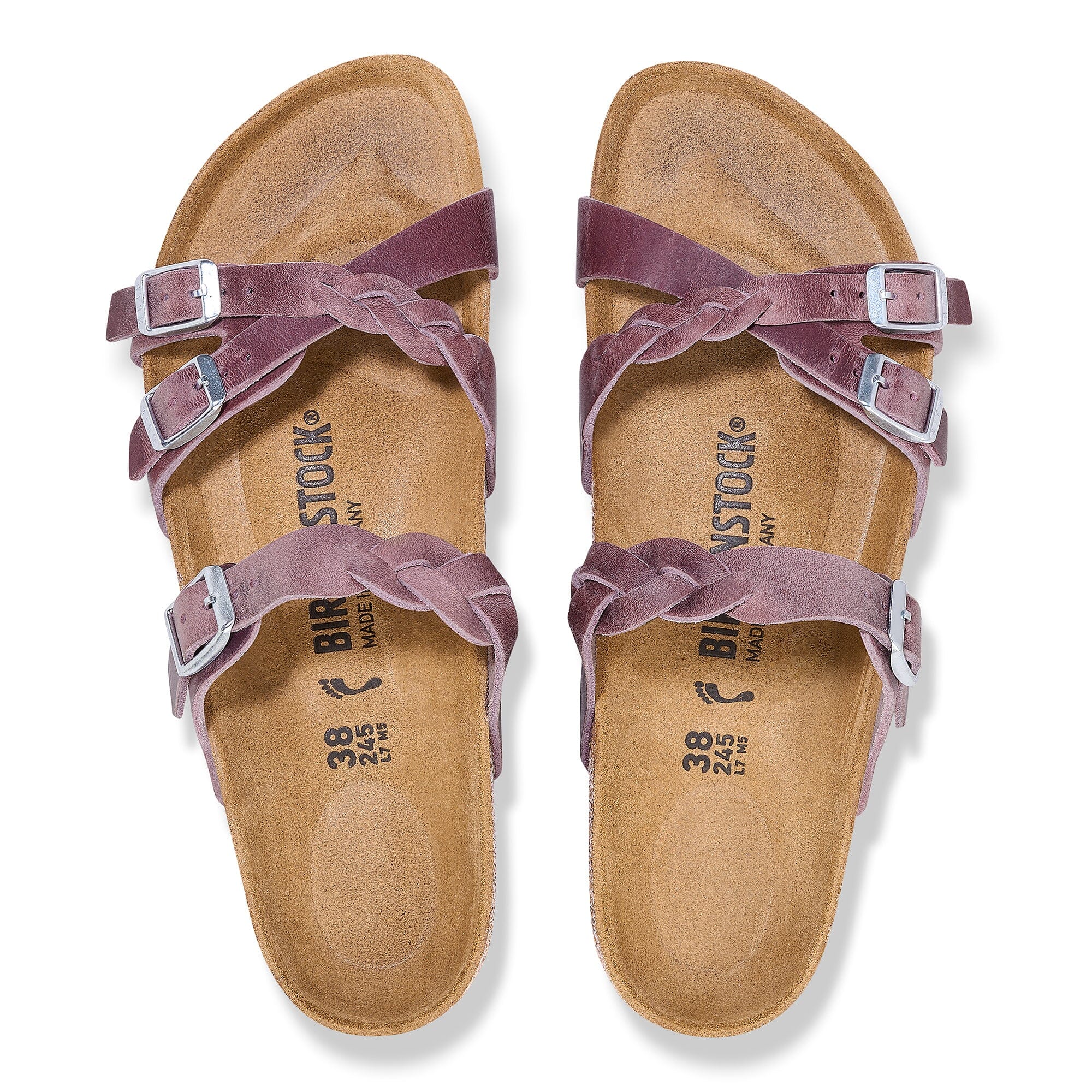 BIRKENSTOCK Franca Braided Leather Sandals for Women - Comfortable Oil Leather Slides with Arch Support | Perfect for Beach, Vacation & Summer Outfits
