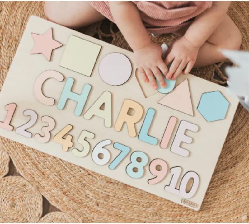 Personalized Kids Name Puzzle - Custom Wooden Name Puzzle for Toddlers - Educational Learning Toy for Boys & Girls - Unique Baby Shower Gift & Birthday Present - Perfect for Nursery Decor & Early Childhood Development