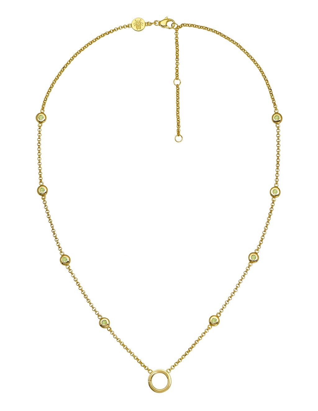 Goldbug Collection Peridot Bezel Charm Necklace - Elegant Green Gemstone Jewelry for Women | Perfect for Birthdays, Anniversaries & Special Occasions