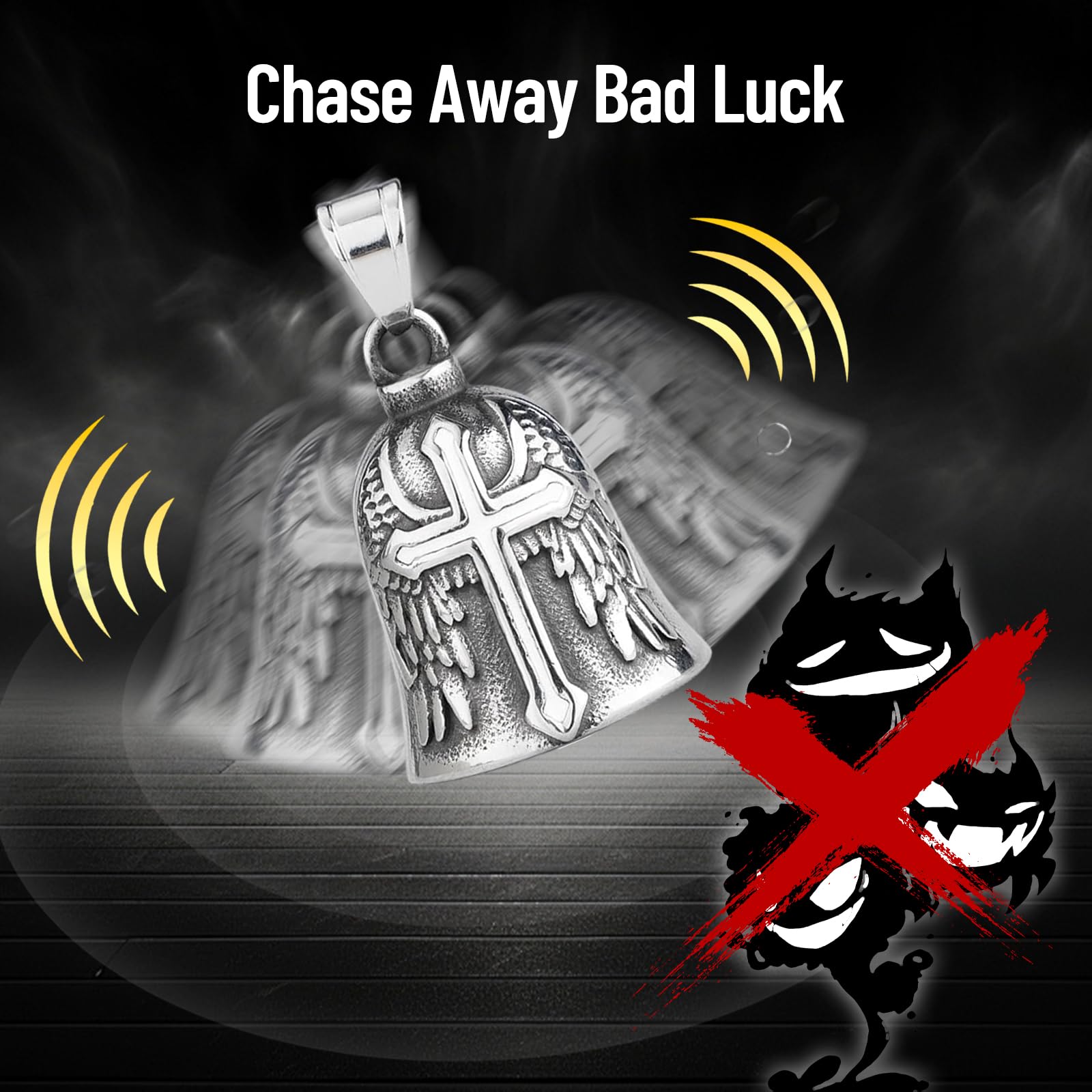 Motorcycle Bell Guardian Angel - Good Luck Keychain & Drive Safe Pendant for Bikers, Riders & Pets | Protection Charm for Motorcycles, Helmets & Backpacks