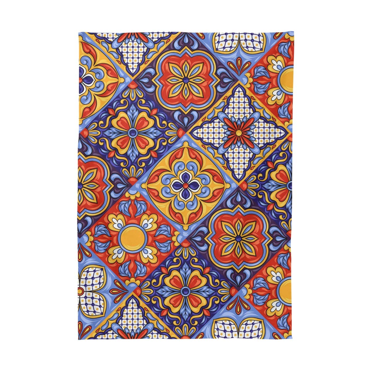 Stylish Talavera Ceramic Tile Tablecloth - Elegant Dining & Kitchen Decor for Home, Parties, and Outdoor Gatherings