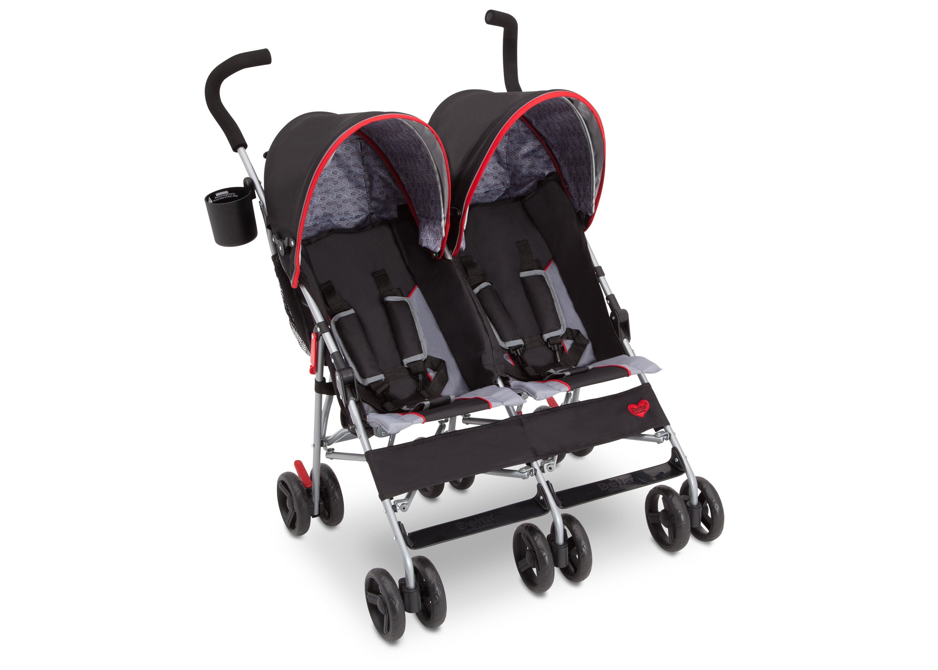 LX Plus Side by Side Double Stroller for Twins - Lightweight Compact Foldable Baby Stroller with Adjustable Canopy & Storage Basket - Perfect for Shopping, Travel, and Outdoor Walks