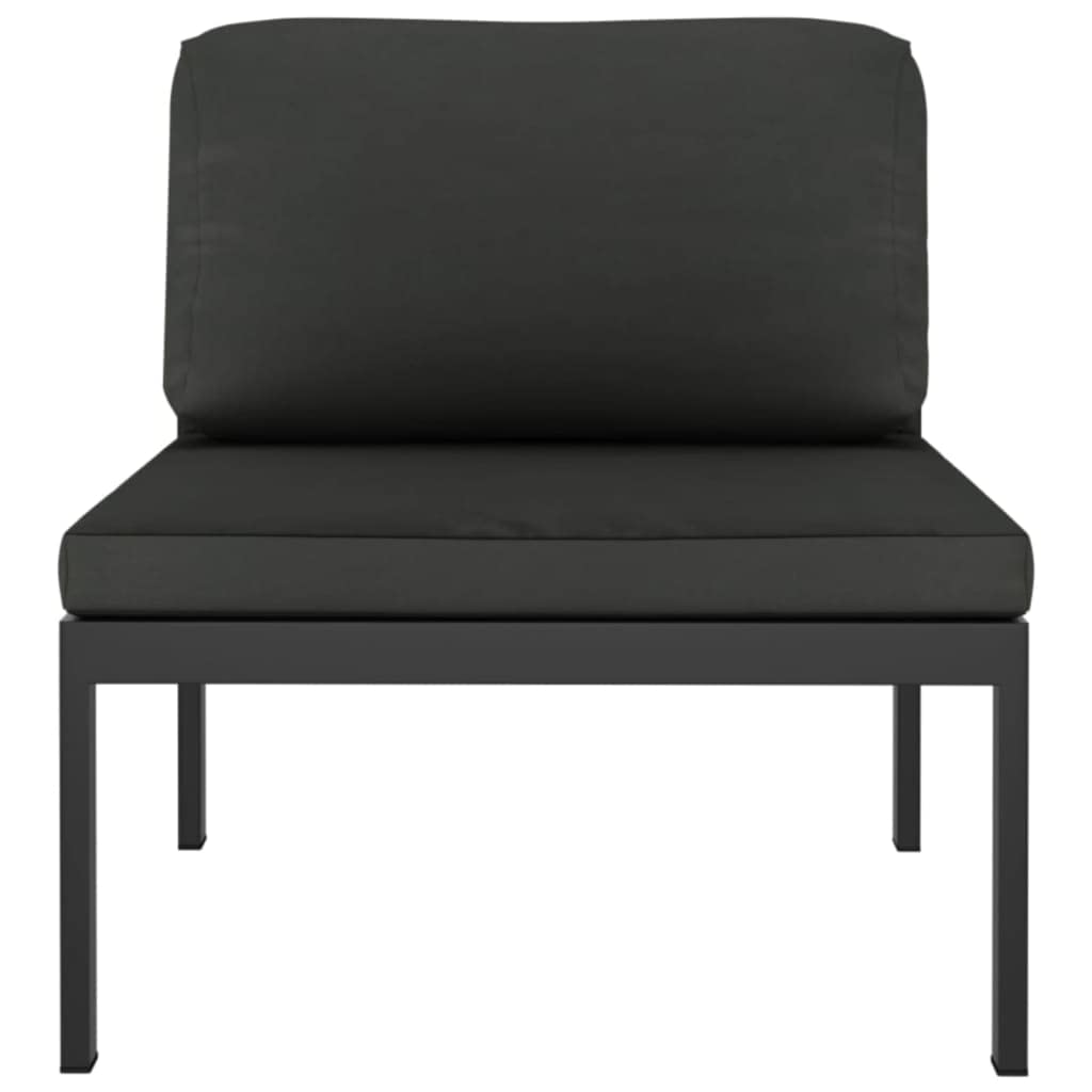 vidaXL 7-Piece Patio Lounge Set with Cushions - Aluminum Outdoor Furniture for Garden, Lawn, Yard, Terrace & Balcony - Durable Anthracite Seating Sofa for Relaxing & Entertaining