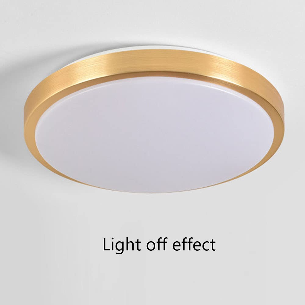 12W Tri-Tone LED Ceiling Light - 1190lm Recessed Flat Panel Fixture with Golden Aluminum Frame, Easy Installation for Bedroom & Balcony | Dimmable Close-to-Ceiling Lighting for Modern Homes