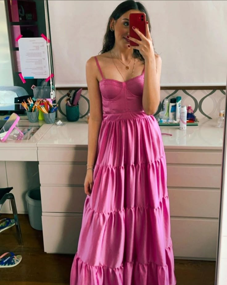 Elegant A-Line Pink Prom Dress - Satin Formal Gown for Wedding Guest & Special Occasions | J6629 | Perfect for Homecoming, Dances & Evening Events