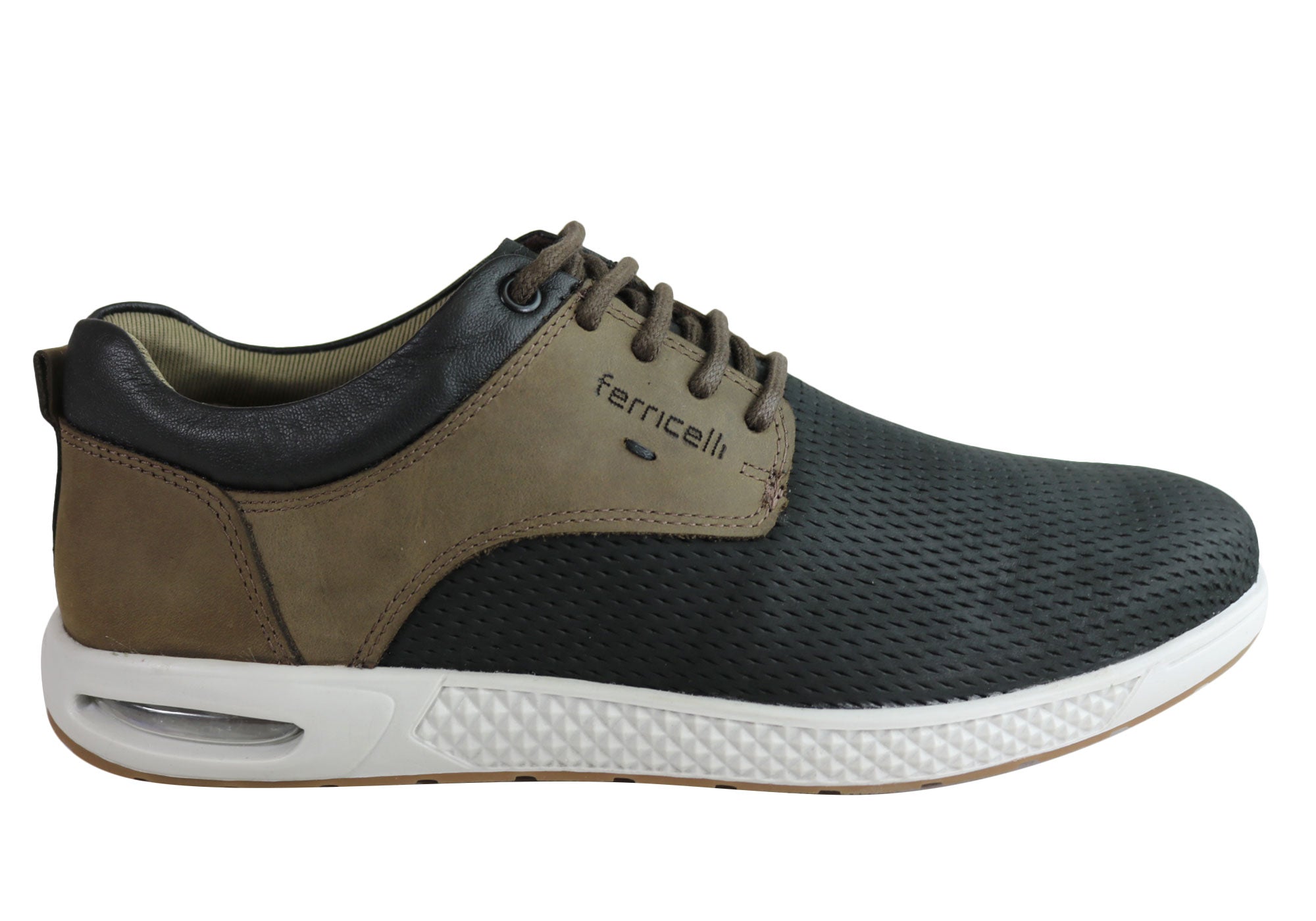Ferricelli Burke Men's Genuine Leather Lace-Up Casual Shoes - Handcrafted in Brazil - Perfect for Office, Dating & Everyday Wear