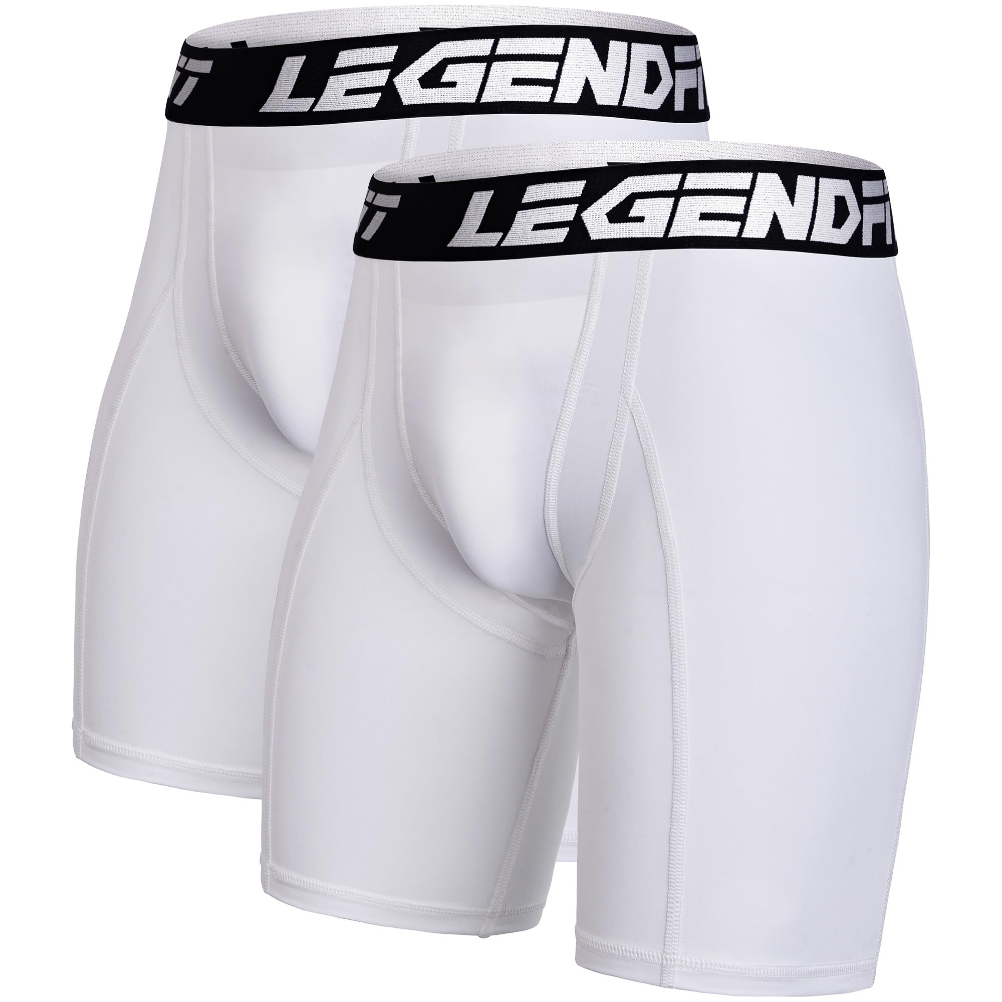 Youth Boys Baseball Compression Underwear with Cup Pocket (No Cup Included) - 2 Pack Athletic Protective Shorts for Baseball, Football & Sports Training