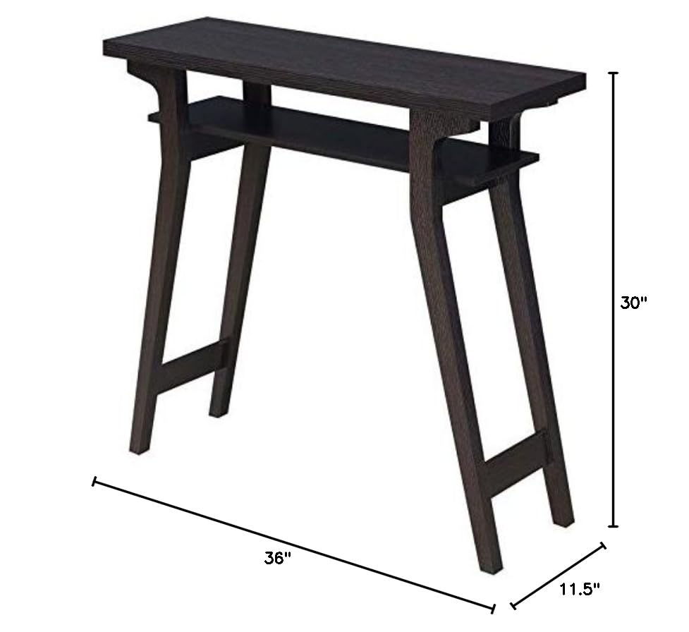 Pemberly Row Modern Console Table - Espresso Wood Finish | Stylish Entryway & Living Room Furniture for Home Decor
