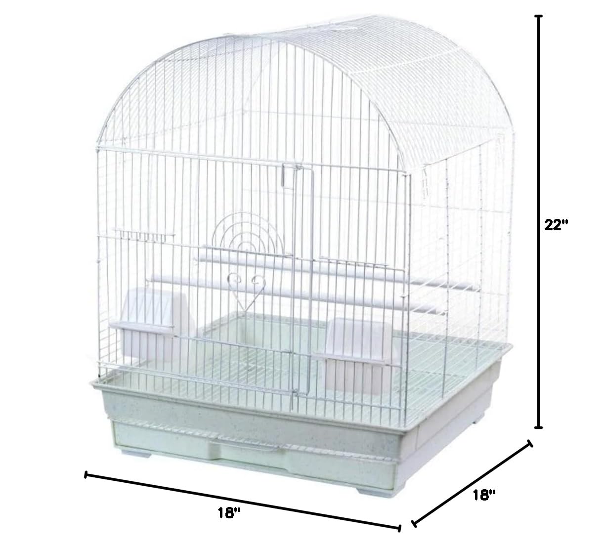 A&E Cage Company 52401196: 18x18 Round Top Bird Cage - Perfect for Parrots, Cockatiels & Small Birds - Ideal for Home, Office & Aviary Use