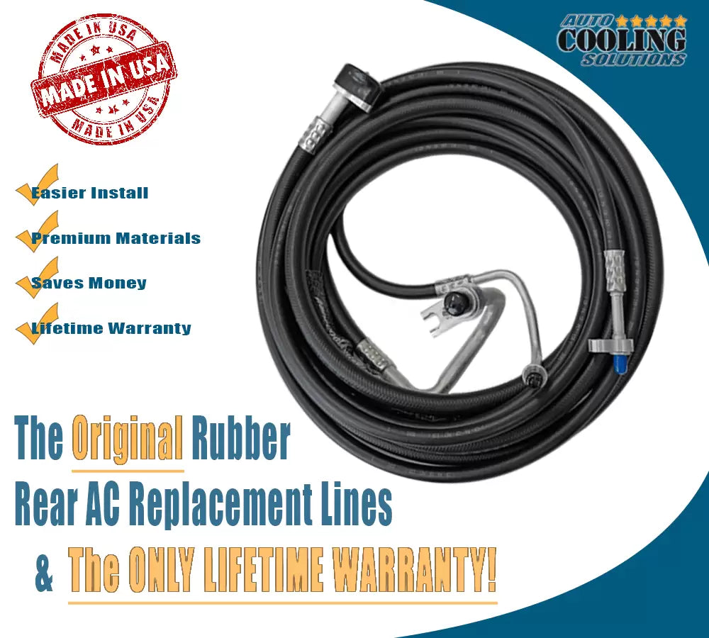 Rear AC Line Set for Chevy Suburban, GMC Yukon XL, Cadillac Escalade ESV (2015-2020) - Replacement AC Refrigerant Lines for SUV Air Conditioning Repair & Maintenance