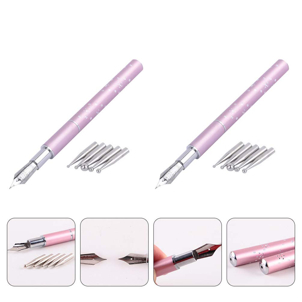 EXCEART 2 Sets Colored Nail Art Pens Kit - Professional Nail Painting Tools for DIY Manicure, Nail Art Accessories with Metal Tips - Perfect for Home Salon, Nail Art Designs & Creative Nail Polish Application