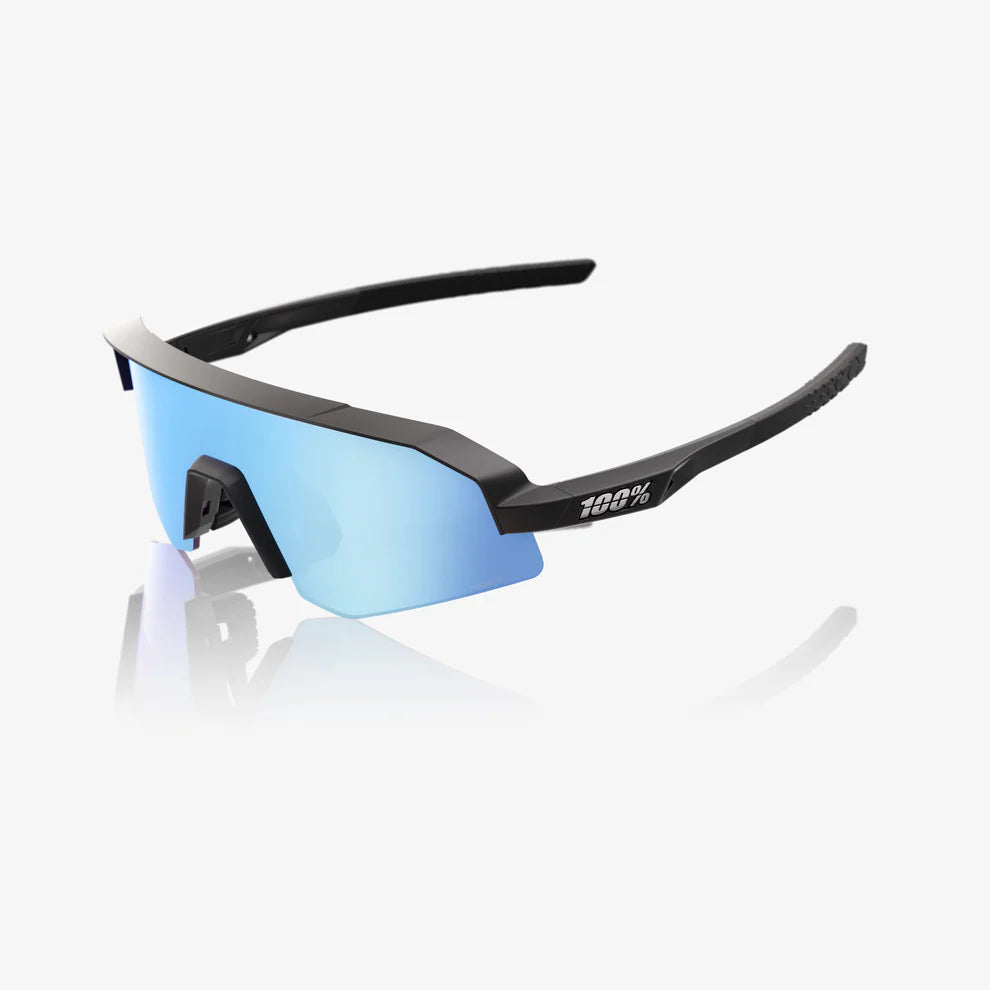 100% UV Protection Sunglasses for Youth - SLENDALE Matte Black Frame with HiPER Blue Multilayer Mirror Lens | Trendy Outdoor Sports & Driving Shades